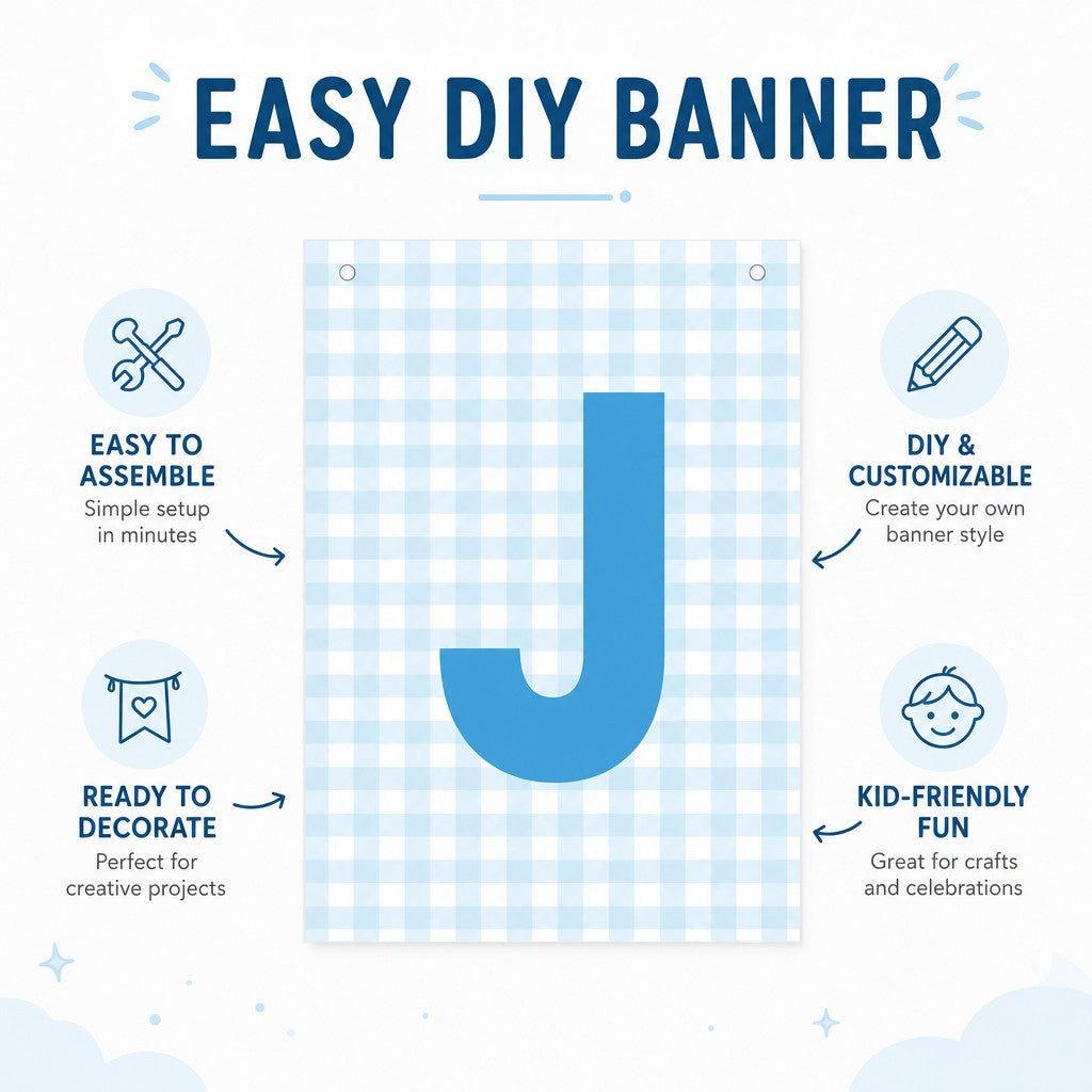 Make Your Own Banner Aqua Alphabet J size 7 x 5.16inch 1pc IB