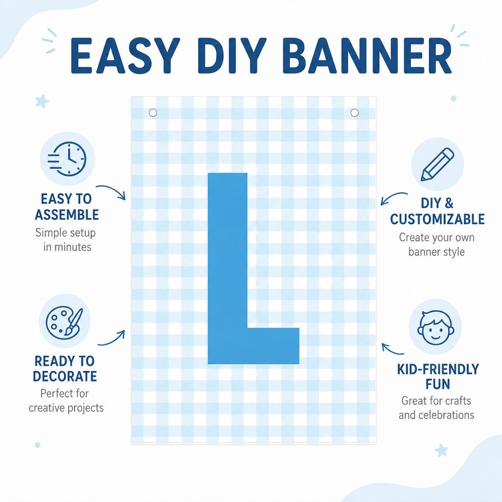 Make Your Own Banner Aqua Alphabet L size 7 x 5.16inch 1pc IB