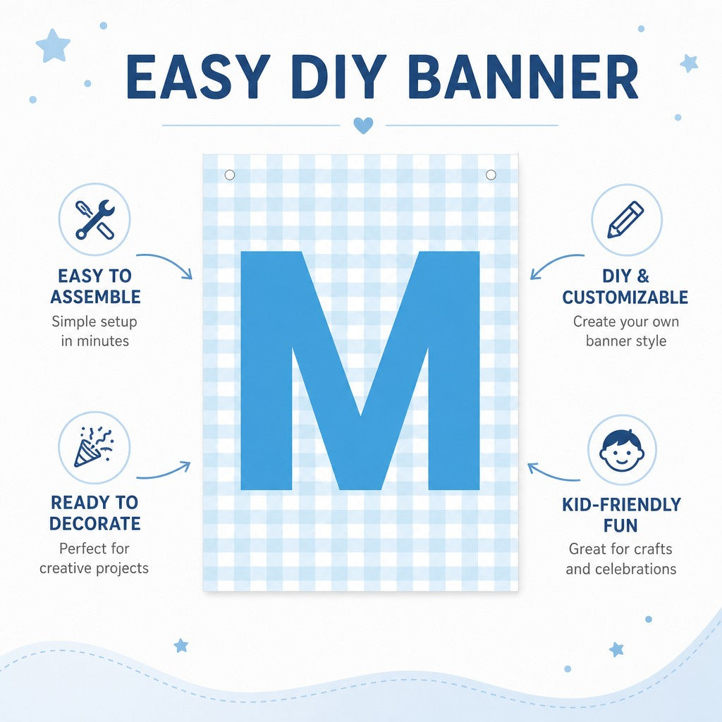 Make Your Own Banner Aqua Alphabet M size 7 x 5.16inch 1pc IB