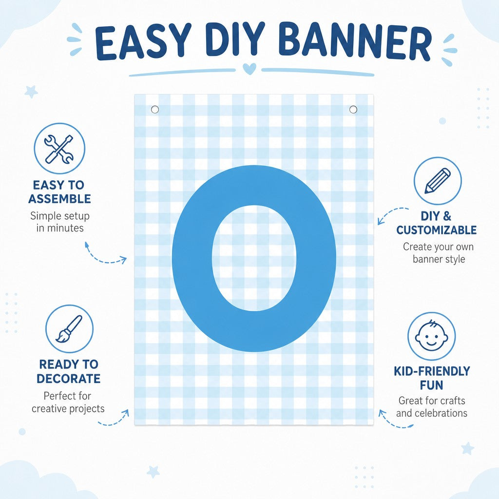 Make Your Own Banner Aqua Alphabet O size 7 x 5.16inch 1pc IB