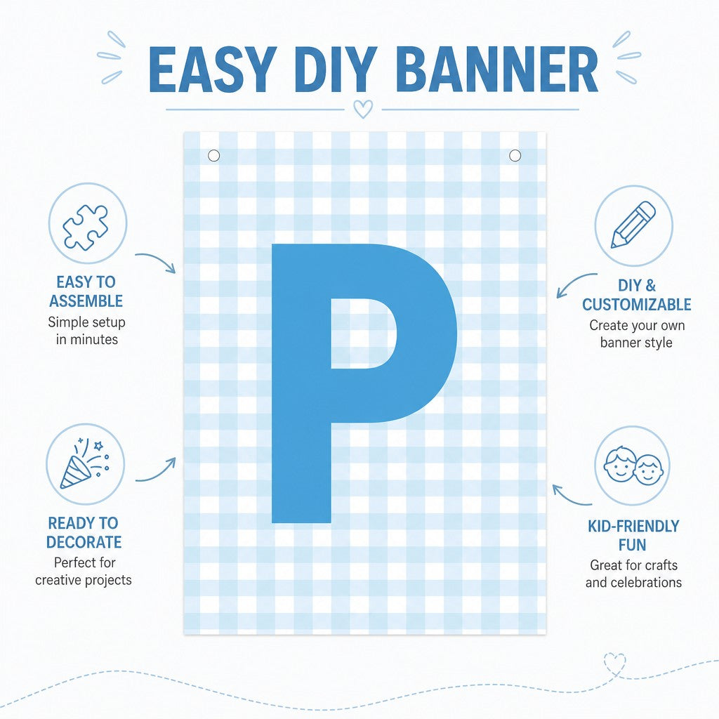 Make Your Own Banner Aqua Alphabet P size 7 x 5.16inch 1pc IB