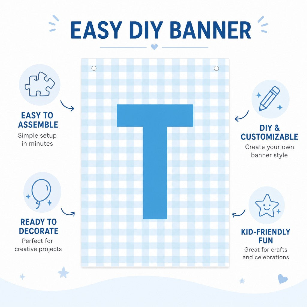 Make Your Own Banner Aqua Alphabet T size 7 x 5.16inch 1pc IB