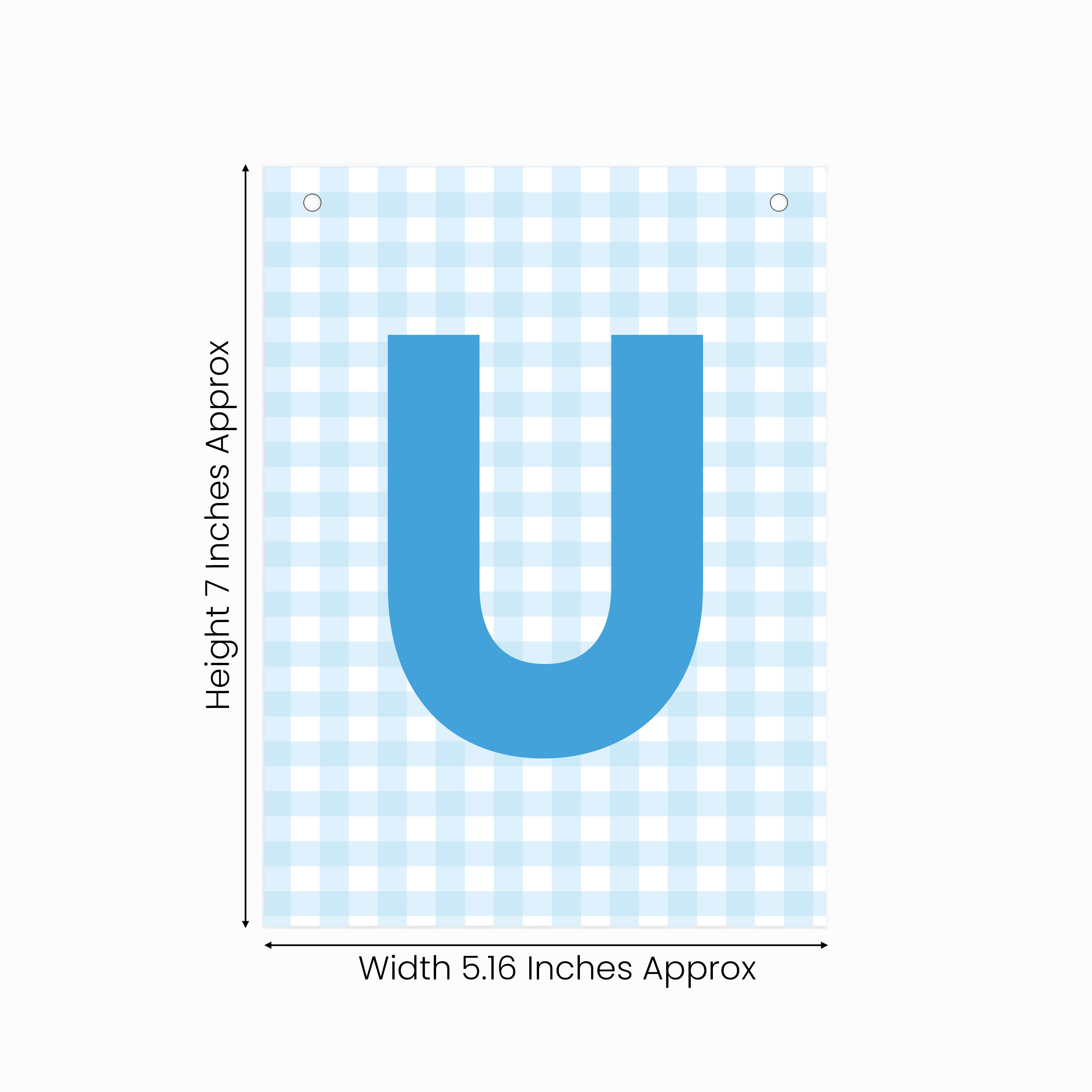 Make Your Own Banner Aqua Alphabet U size 7 x 5.16inch 1pc IB
