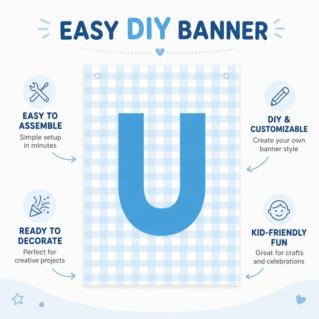 Make Your Own Banner Aqua Alphabet U size 7 x 5.16inch 1pc IB