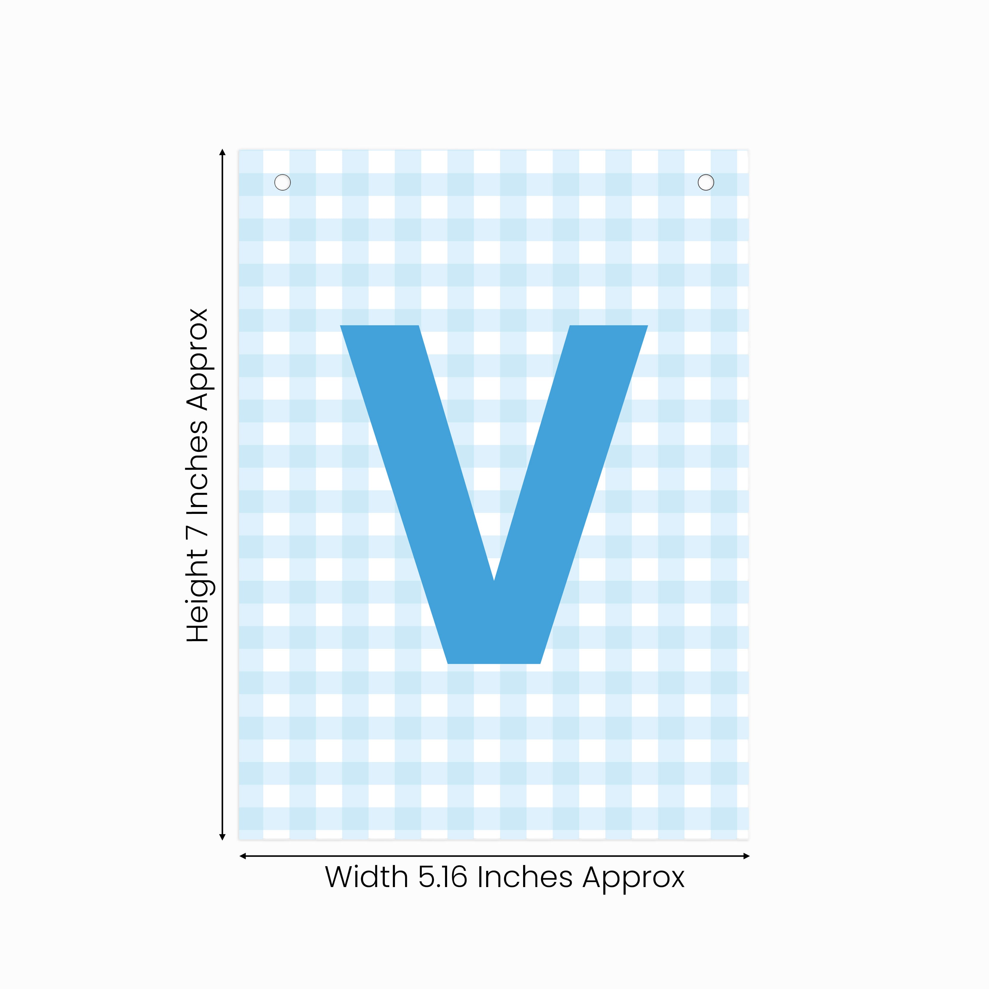 Make Your Own Banner Aqua Alphabet V size 7 x 5.16inch 1pc IB