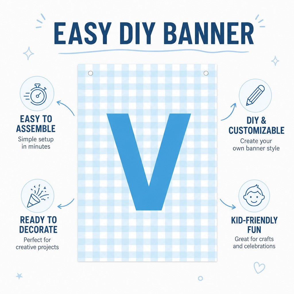 Make Your Own Banner Aqua Alphabet V size 7 x 5.16inch 1pc IB