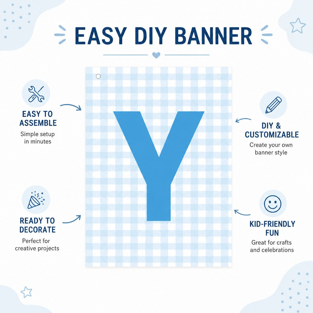 Make Your Own Banner Aqua Alphabet Y size 7 x 5.16inch 1pc IB