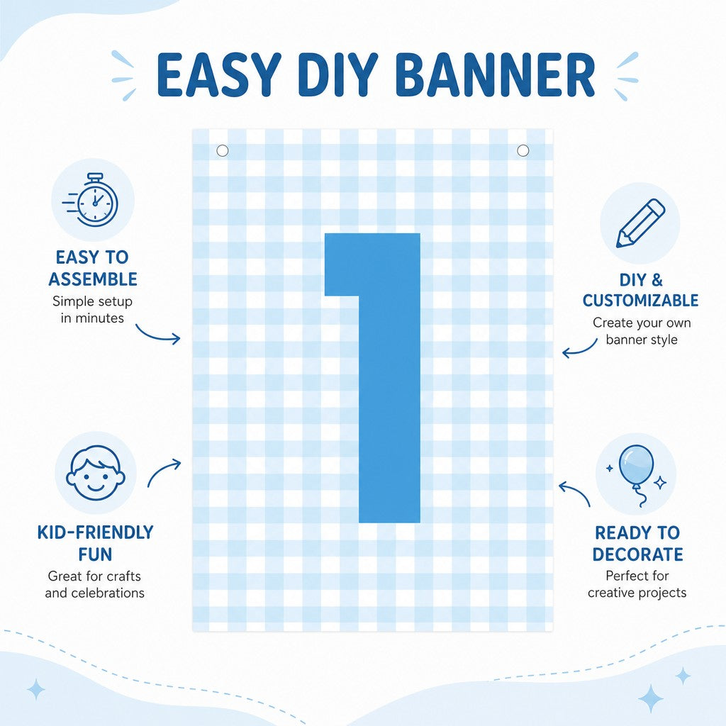 Make Your Own Banner Aqua Number 1 size 7 x 5.16inch 1pc IB
