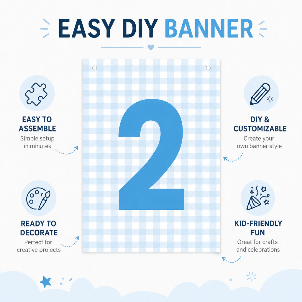 Make Your Own Banner Aqua Number 2 size 7 x 5.16inch 1pc IB
