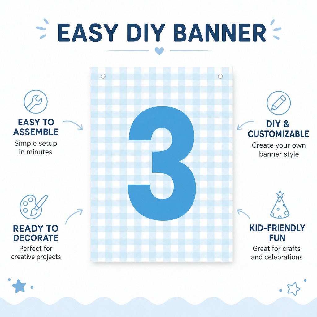 Make Your Own Banner Aqua Number 3 size 7 x 5.16inch 1pc IB