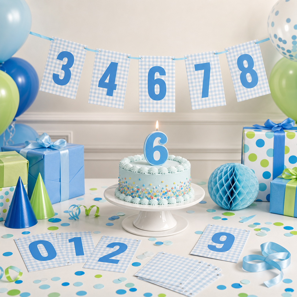 Make Your Own Banner Aqua Number 3 size 7 x 5.16inch 1pc IB