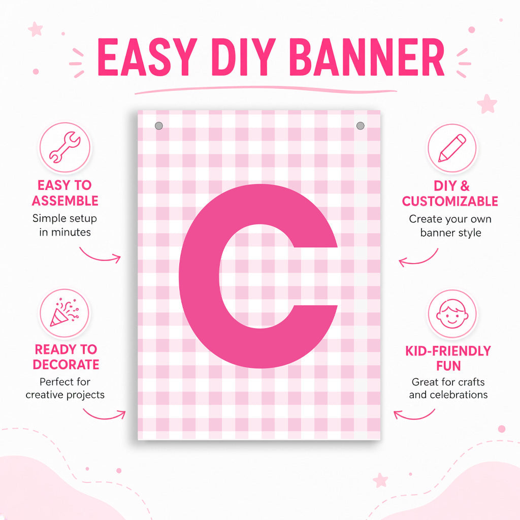 Make Your Own Banner Pink Alphabet C 7 x 5.16inch 1pc IB