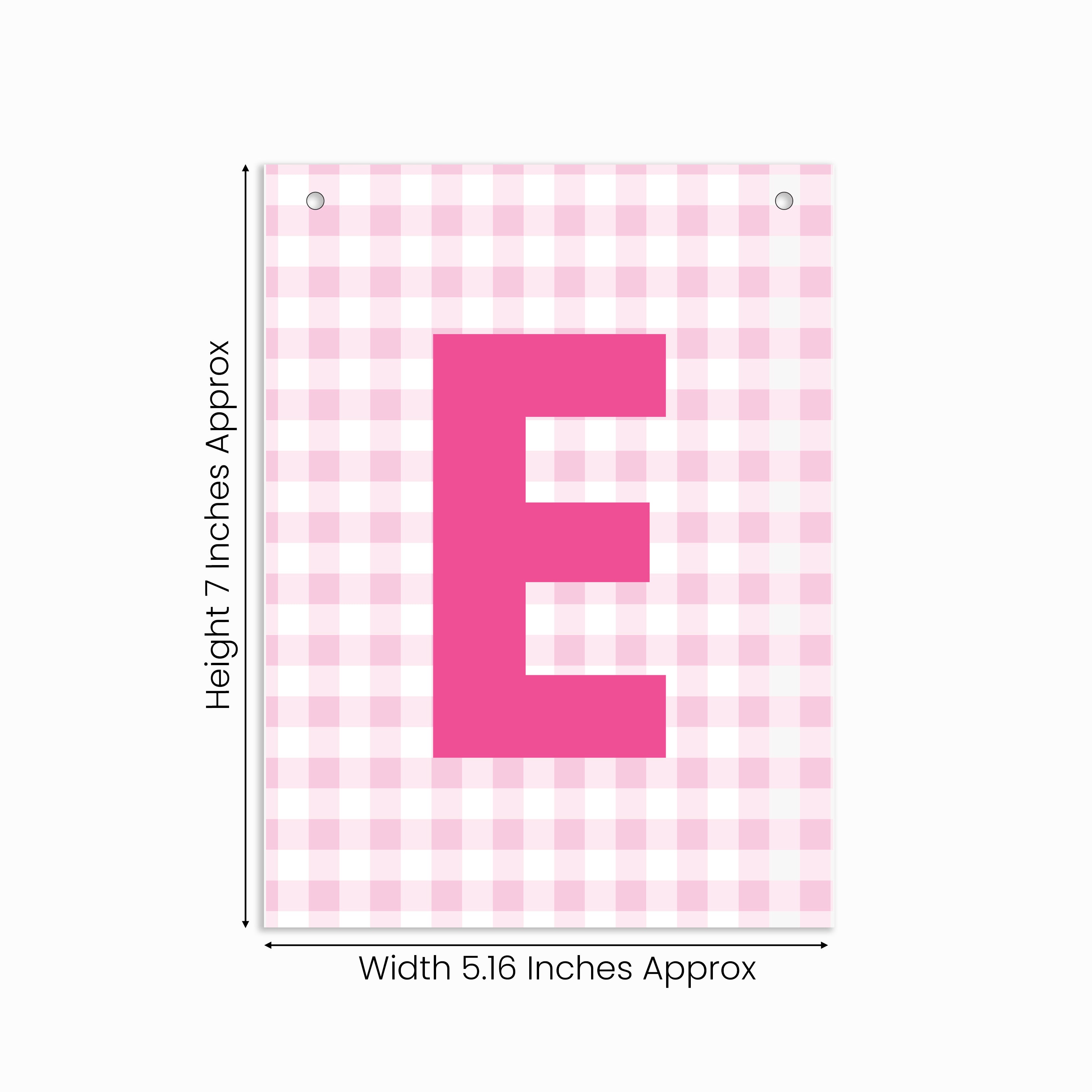 Make Your Own Banner Pink Alphabet E 7 x 5.16inch 1pc IB