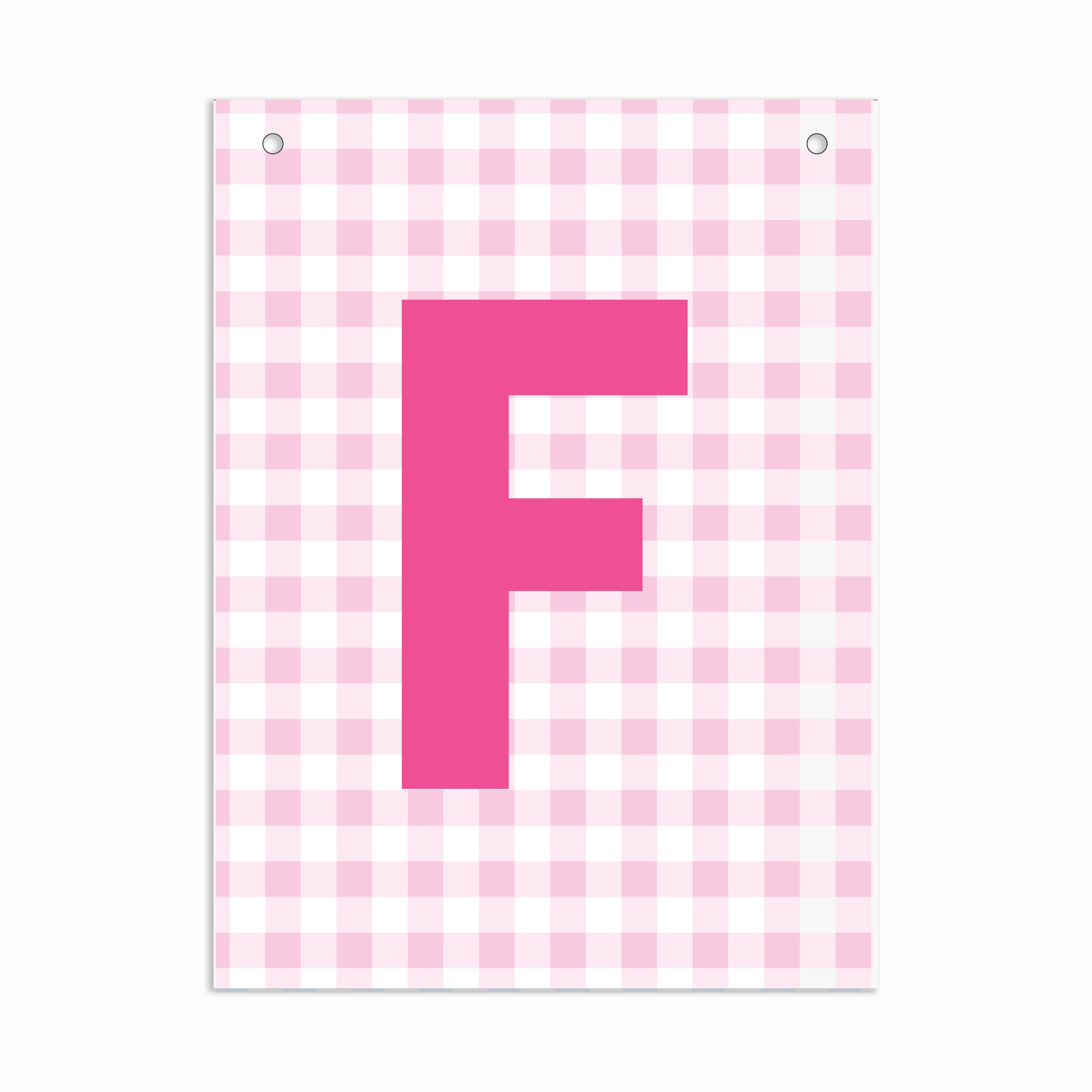 Make Your Own Banner Pink Alphabet F size 7 x 5.16inch 1pc IB