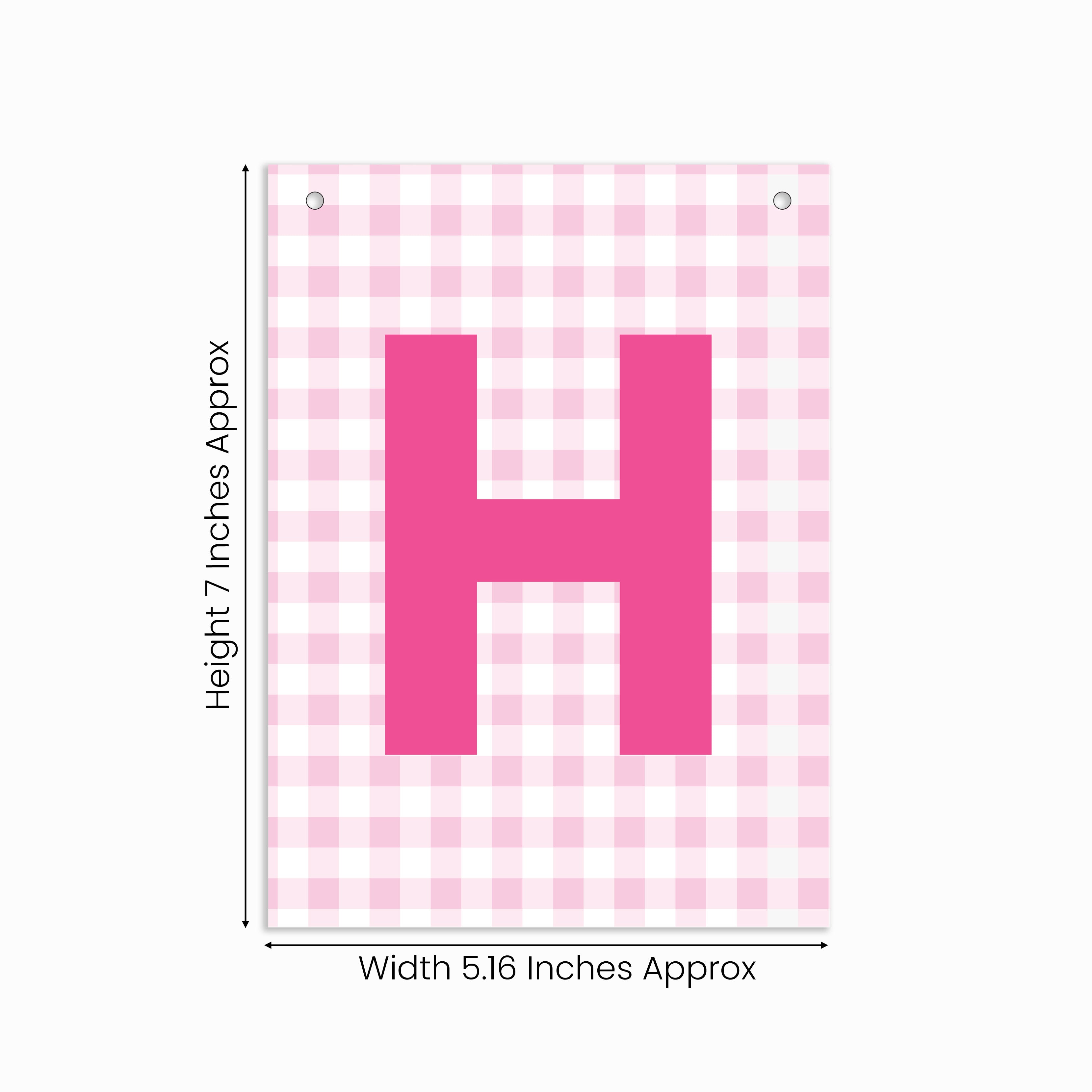 Make Your Own Banner Pink Alphabet H 7 x 5.16inch 1pc IB