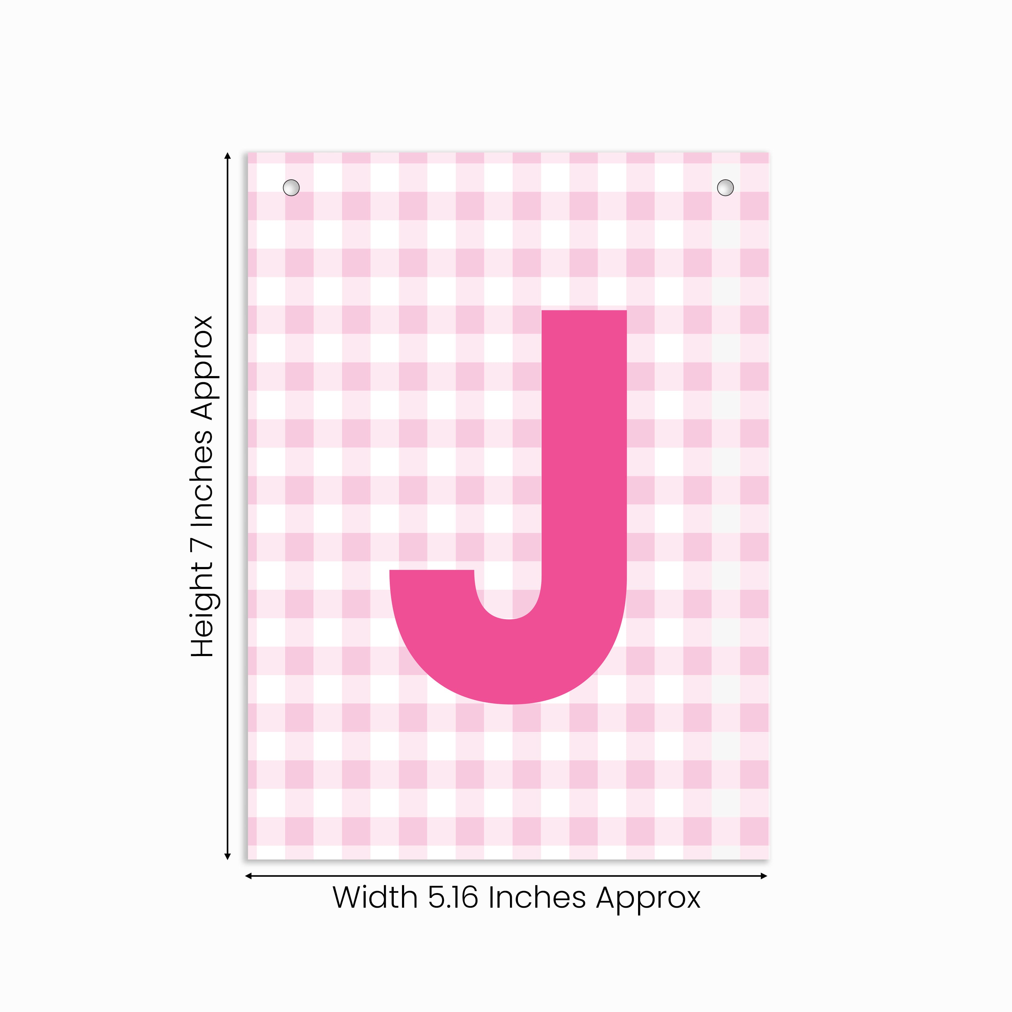 Make Your Own Banner Pink Alphabet J 7 x 5.16inch 1pc IB