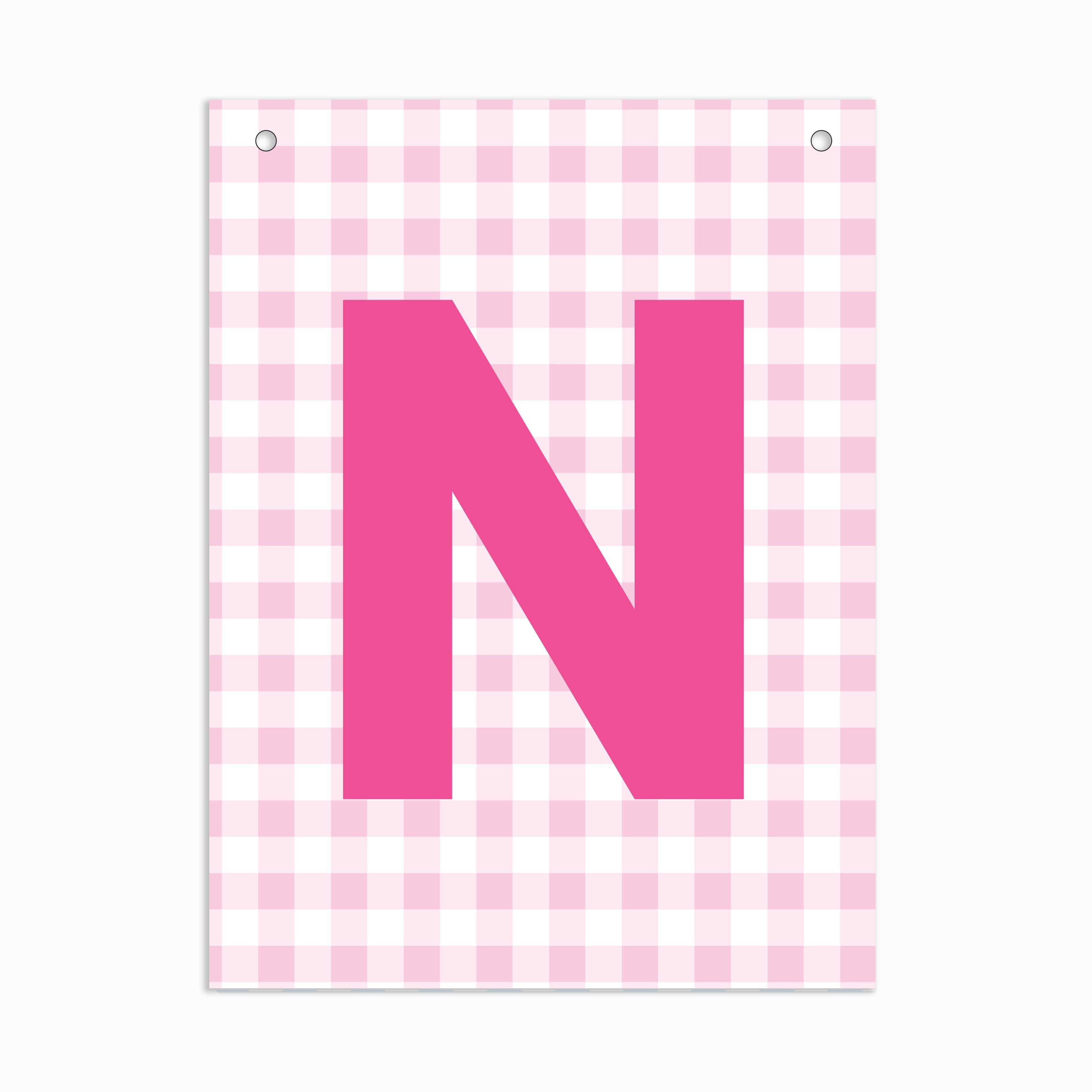 Make Your Own Banner Pink Alphabet N size 7 x 5.16inch 1pc IB