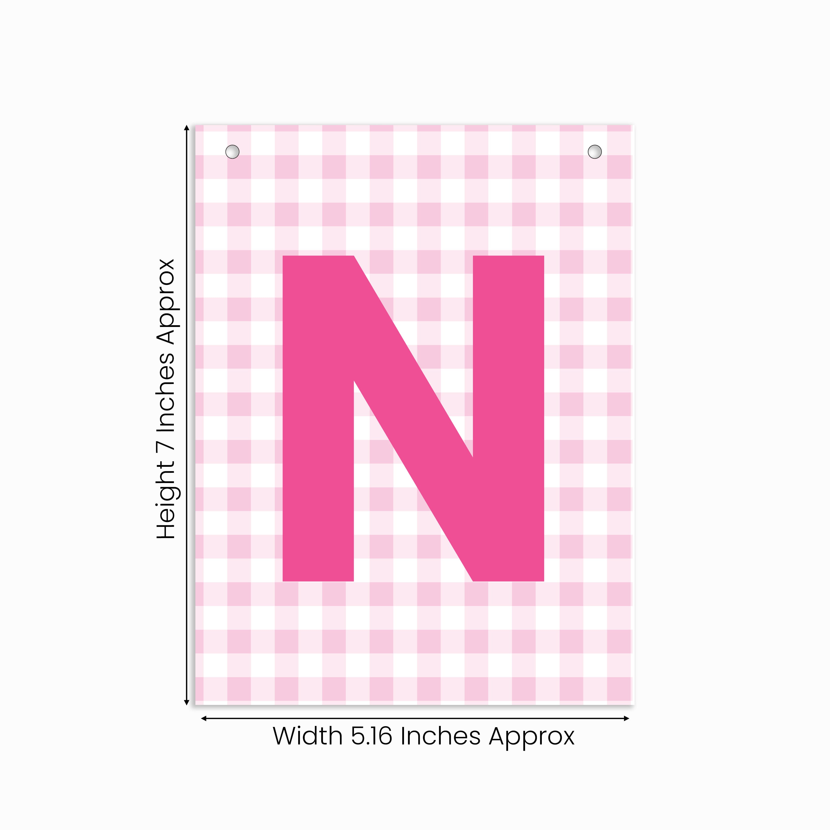 Make Your Own Banner Pink Alphabet N size 7 x 5.16inch 1pc IB