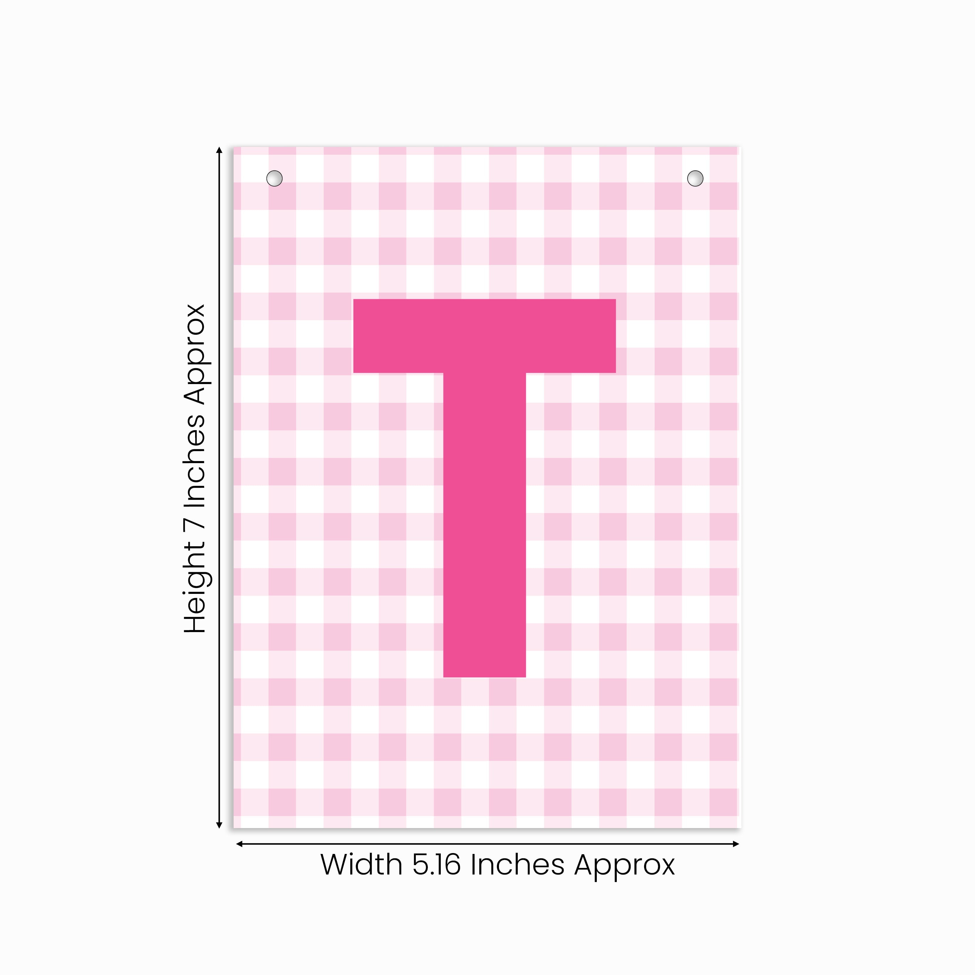 Make Your Own Banner Pink Alphabet T 7 x 5.16inch 1pc IB