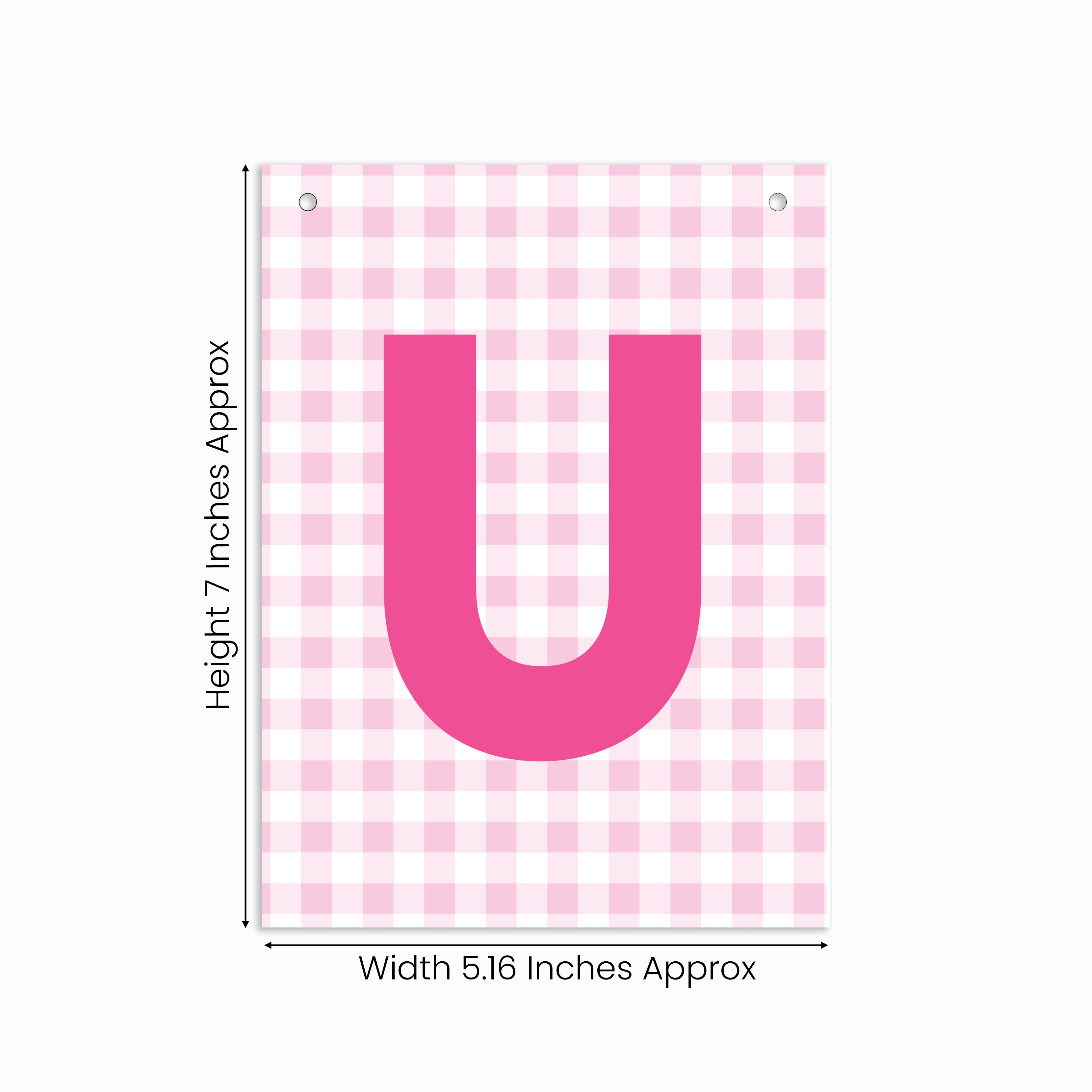 Make Your Own Banner Pink Alphabet U size 7 x 5.16inch 1pc IB