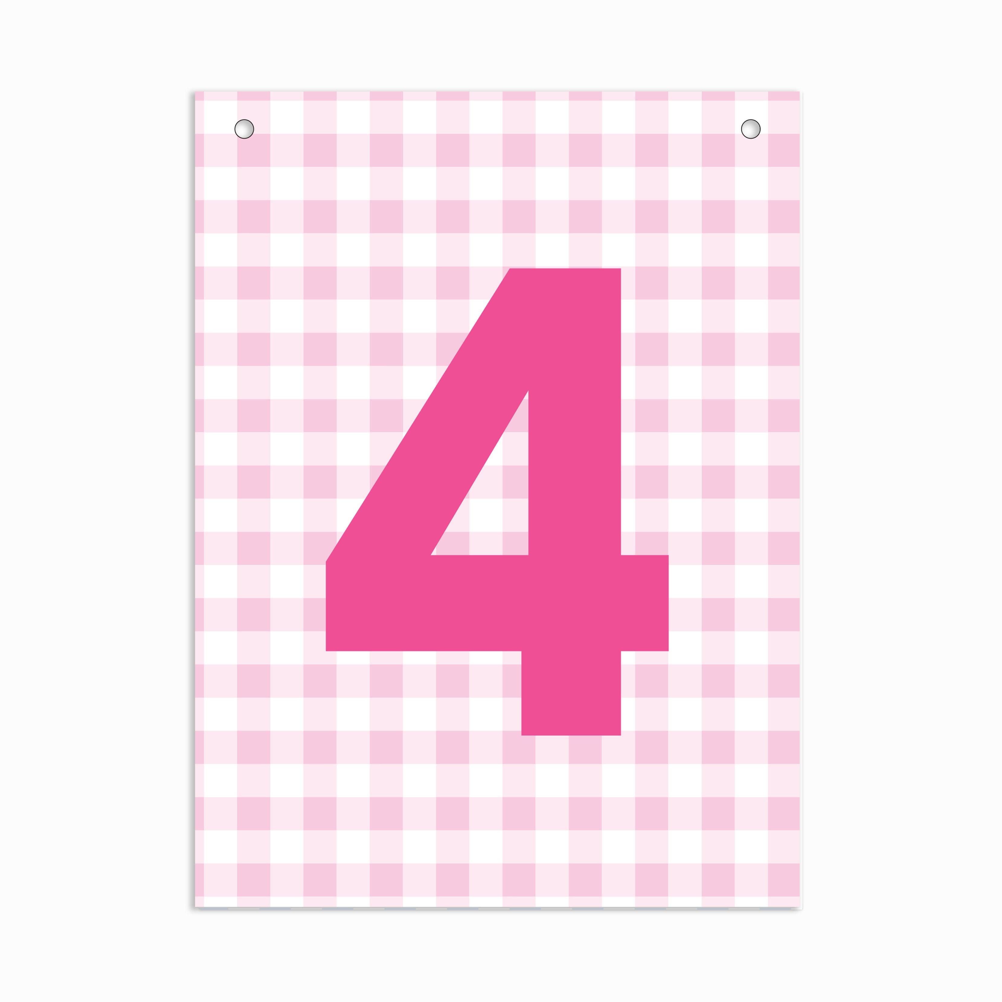Make Your Own Banner Pink Number 4 size 7 x 5.16inch 1pc IB