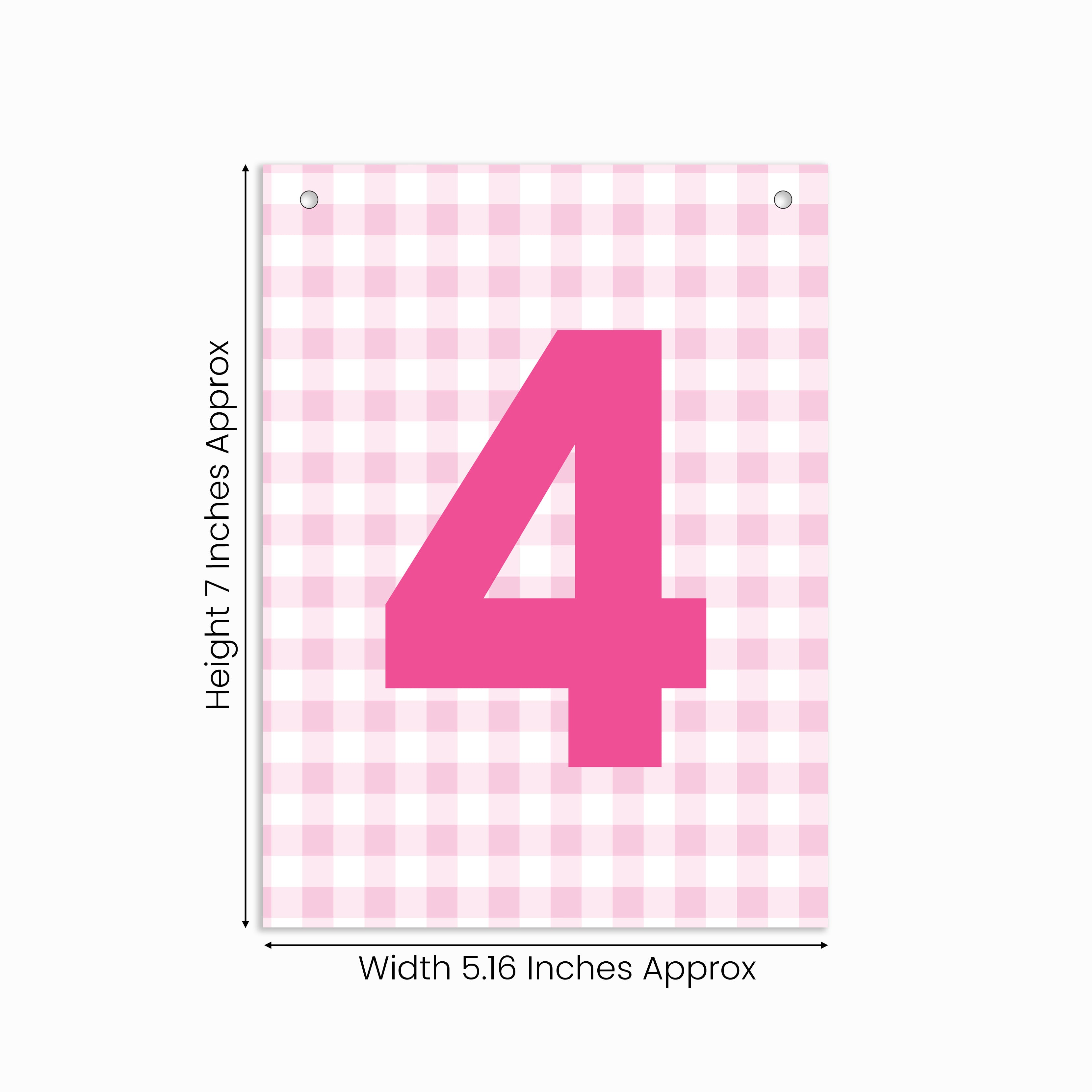 Make Your Own Banner Pink Number 4 size 7 x 5.16inch 1pc IB