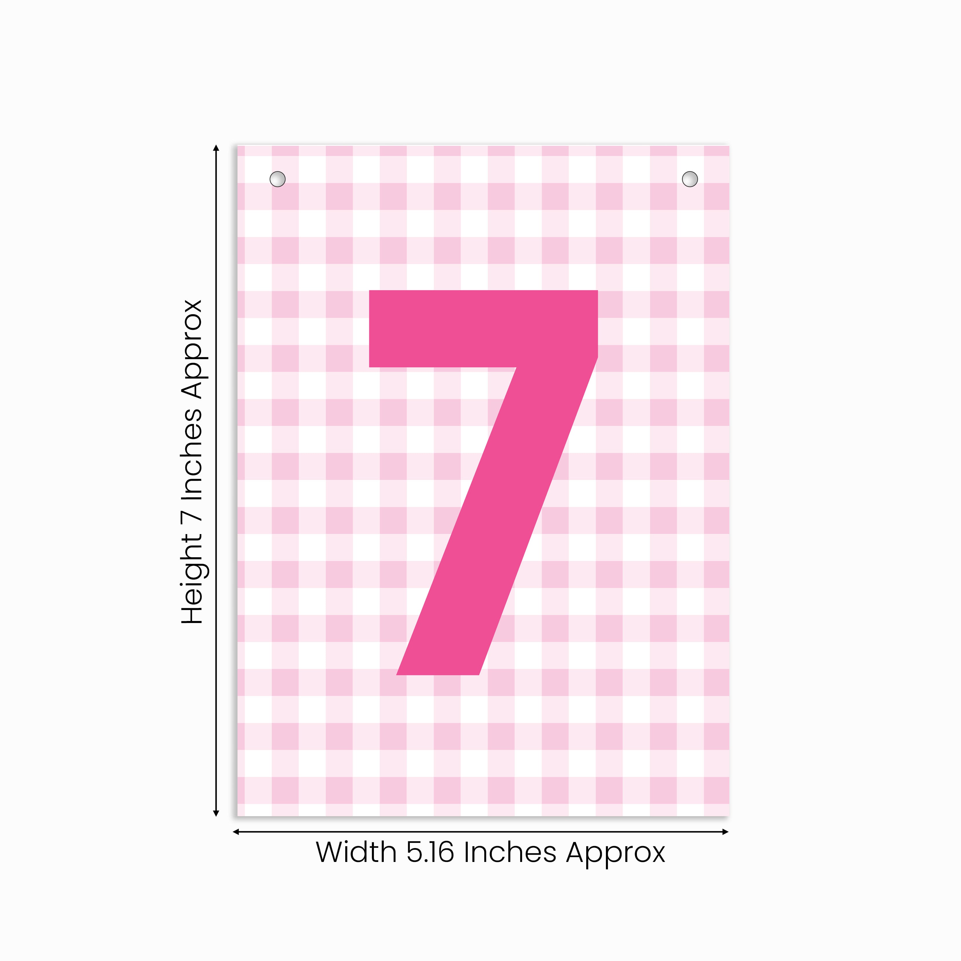 Make Your Own Banner Pink Number 7 size 7 x 5.16inch 1pc IB