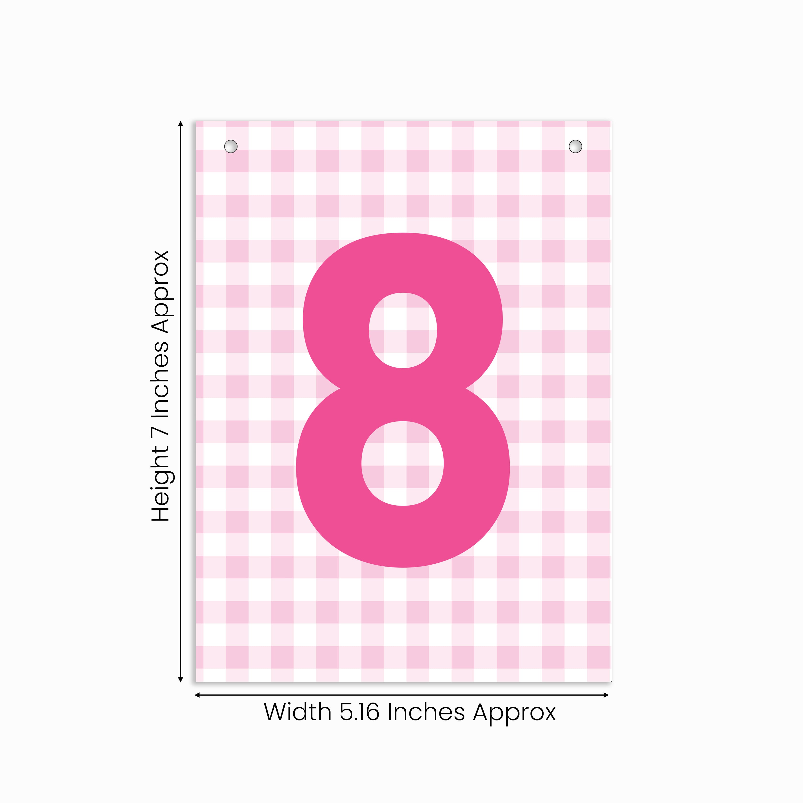 Make Your Own Banner Pink Number 8 size 7 x 5.16inch 1pc IB