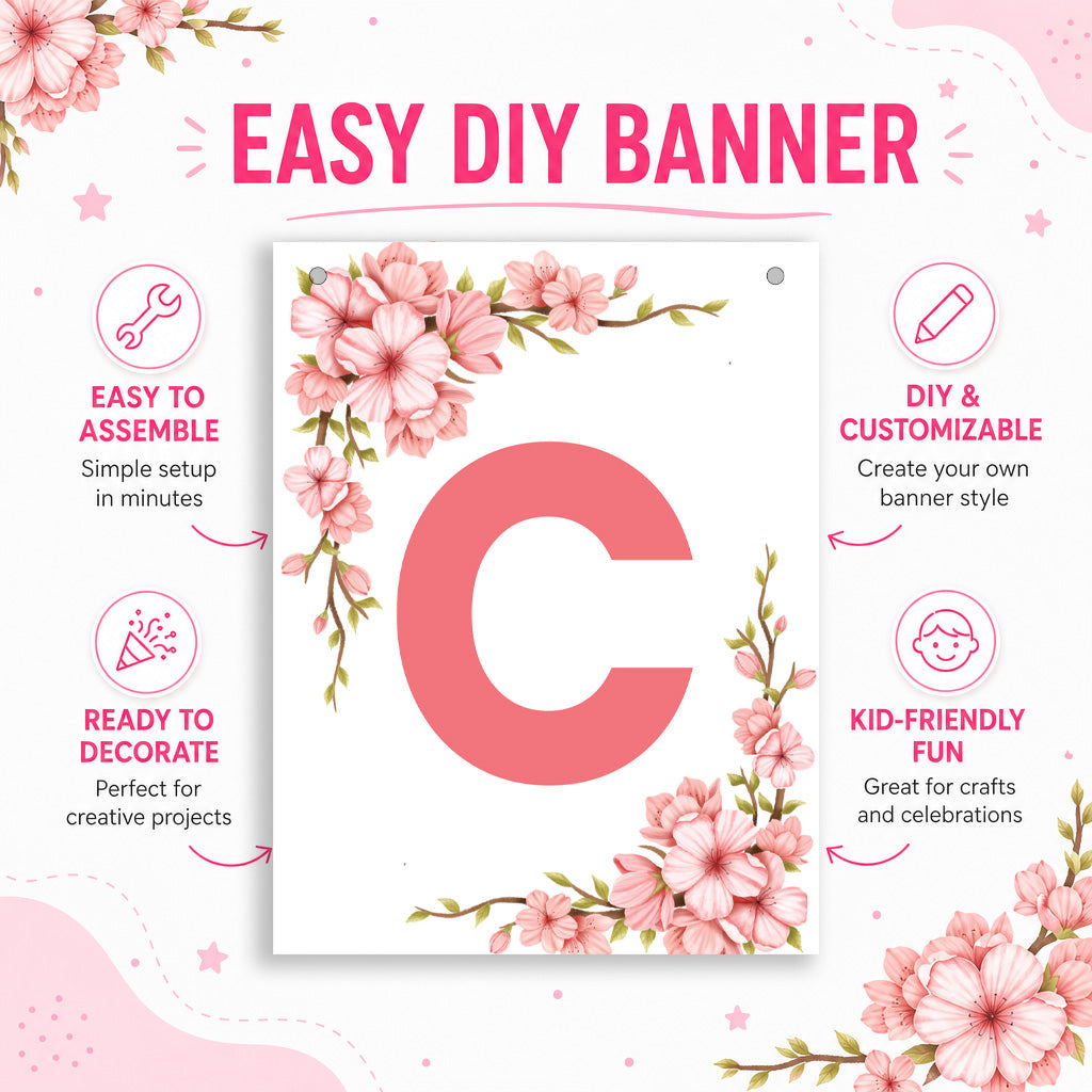 Make Your Own Banner Floral Alphabet C 7 x 5.16inch 1pc IB