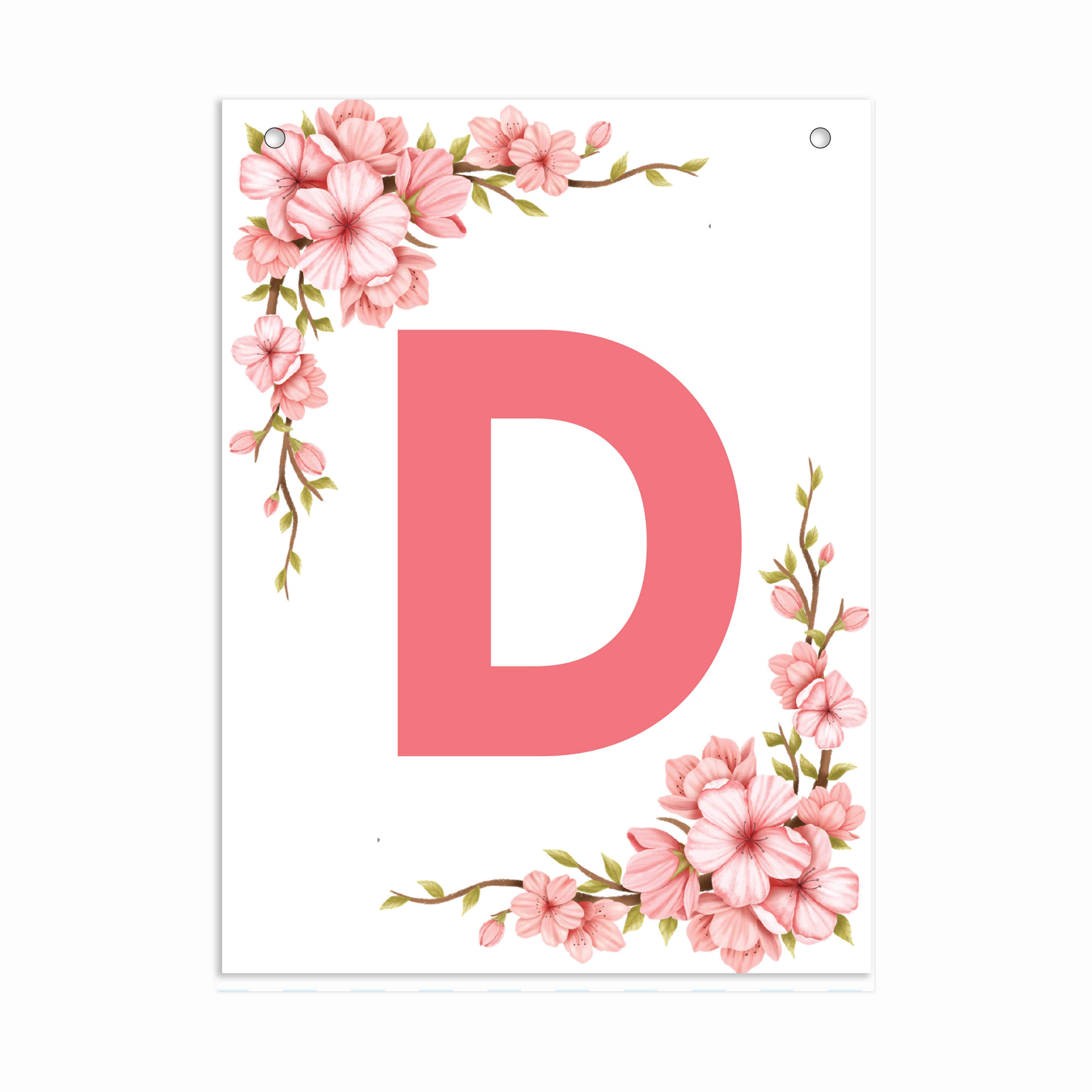 Make Your Own Banner Floral Alphabet D 7 x 5.16inch 1pc IB