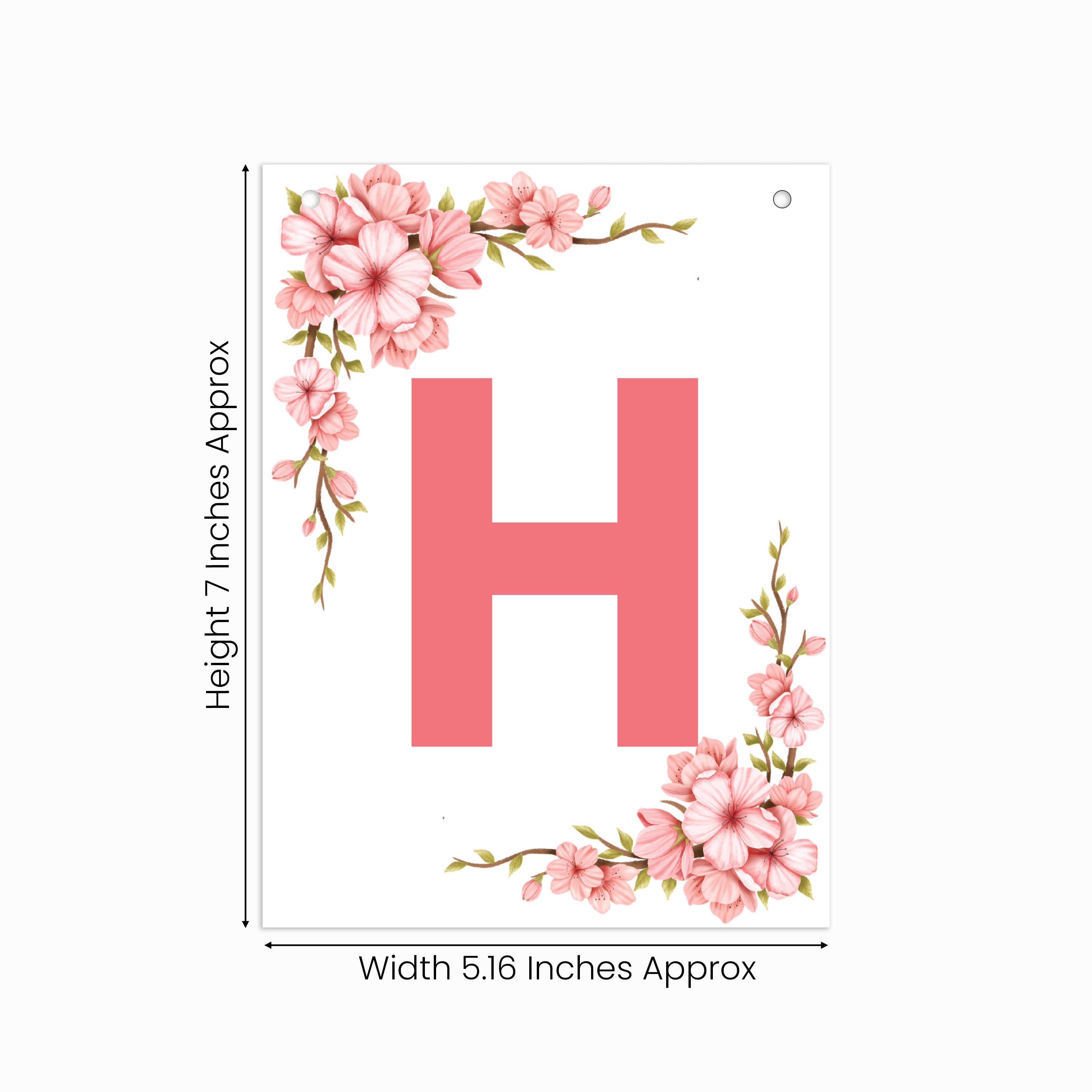 Make Your Own Banner Floral Alphabet H size 7 x 5.16inch 1pc IB