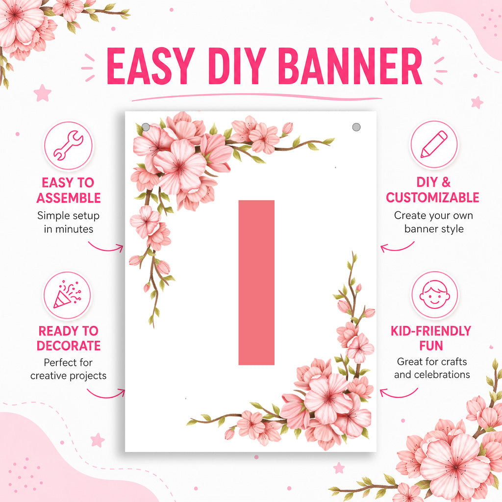 Make Your Own Banner Floral Alphabet I size 7 x 5.16inch 1pc IB