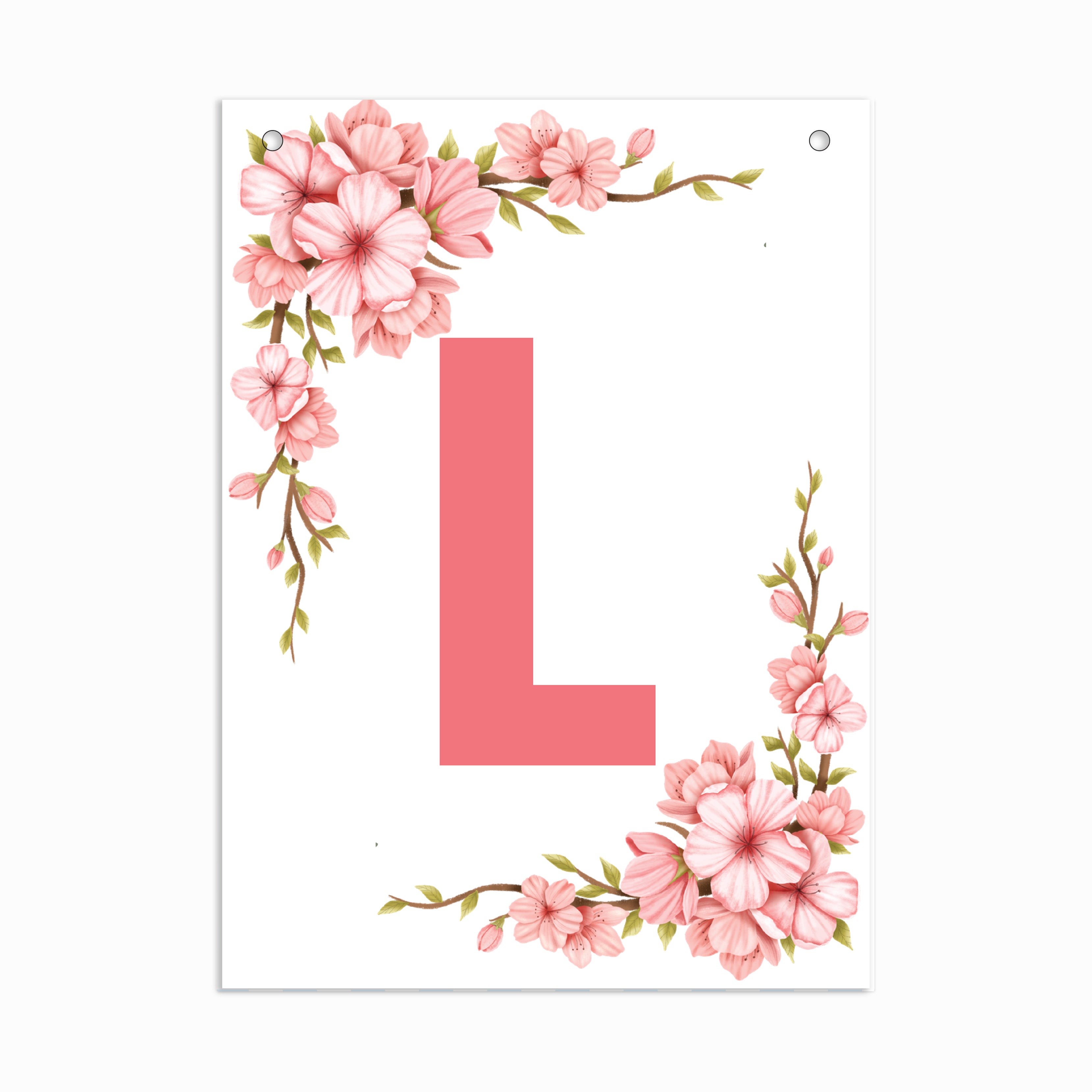 Make Your Own Banner Floral Alphabet L size 7 x 5.16inch 1pc IB