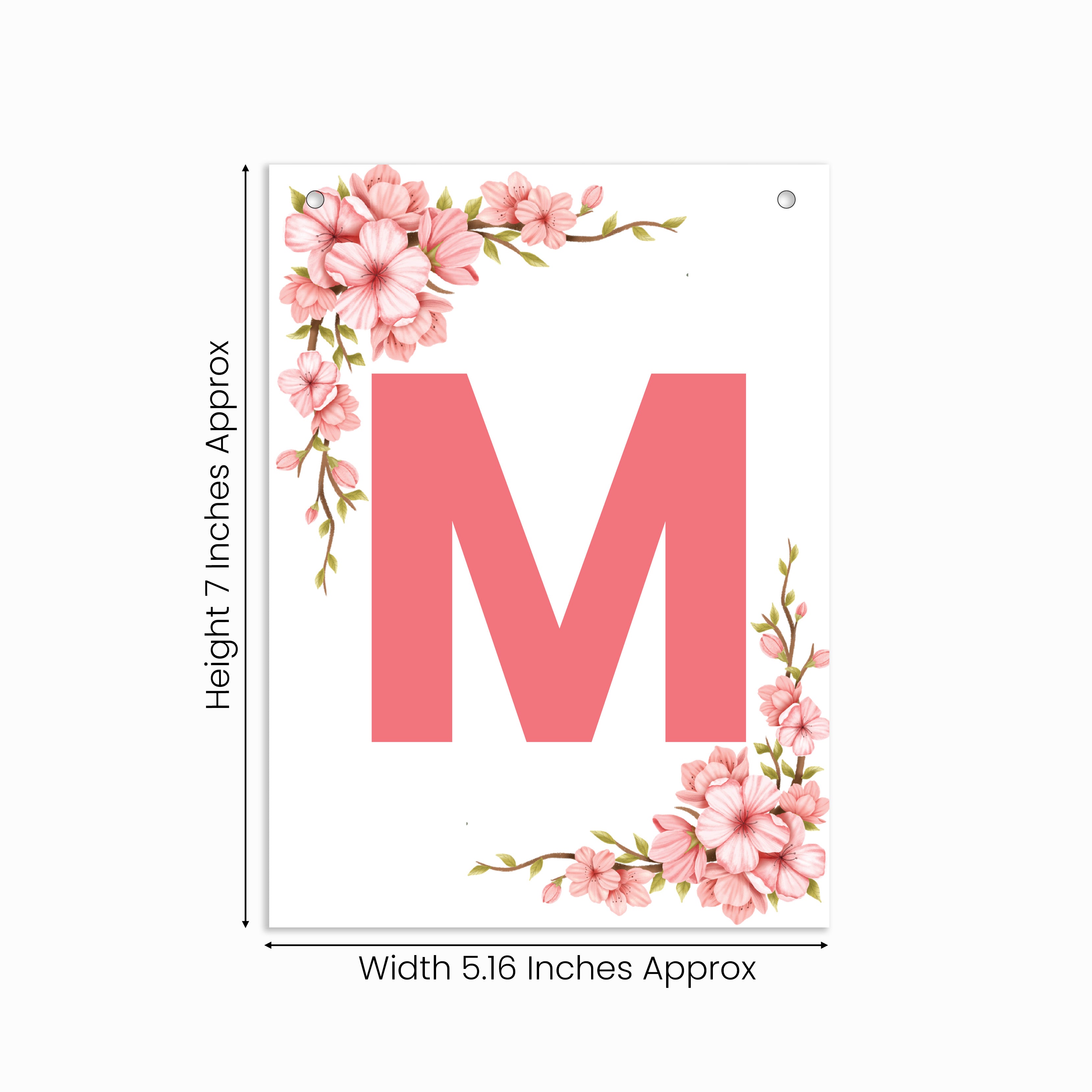 Make Your Own Banner Floral Alphabet M size 7 x 5.16inch 1pc IB