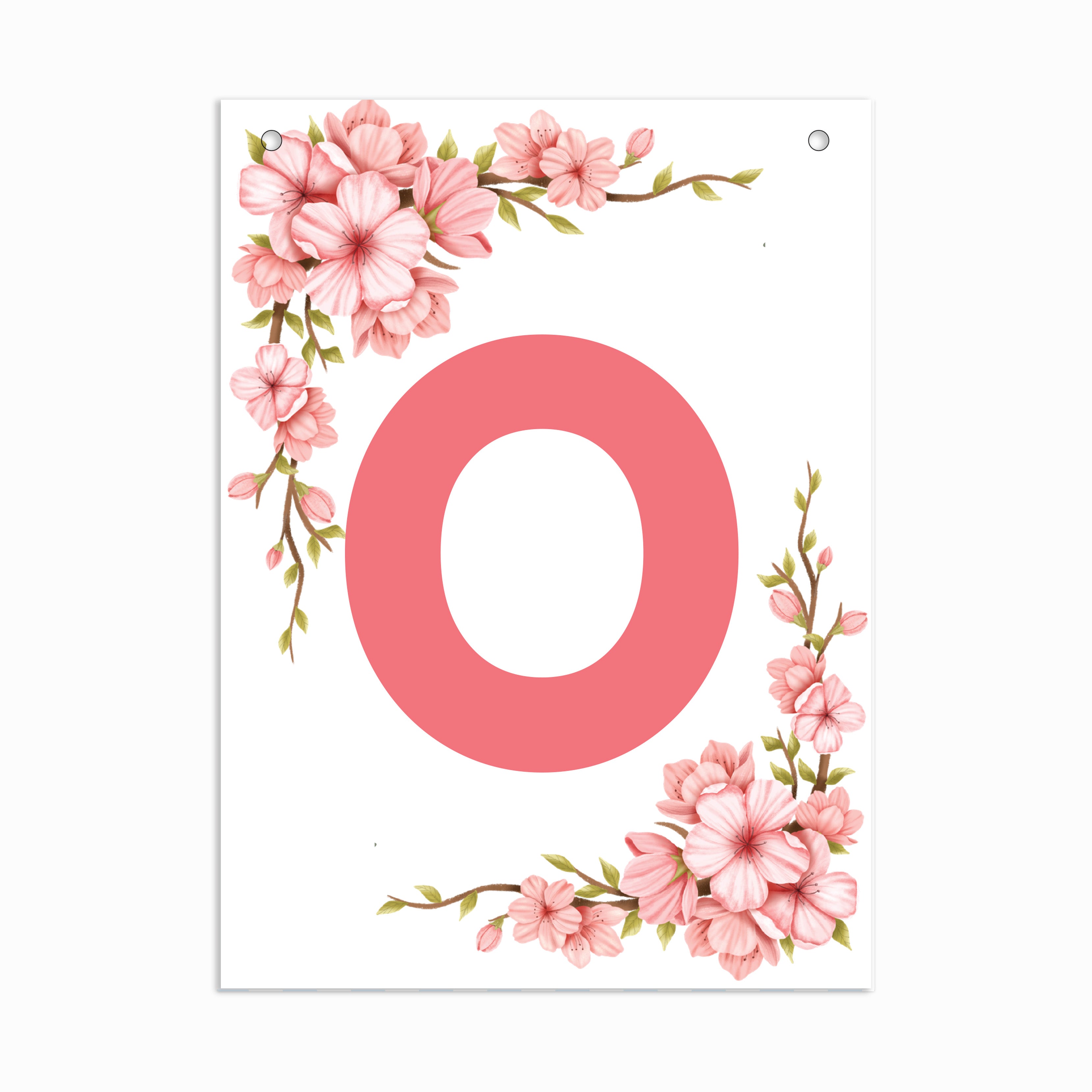 Make Your Own Banner Floral Alphabet O size 7 x 5.16inch 1pc IB