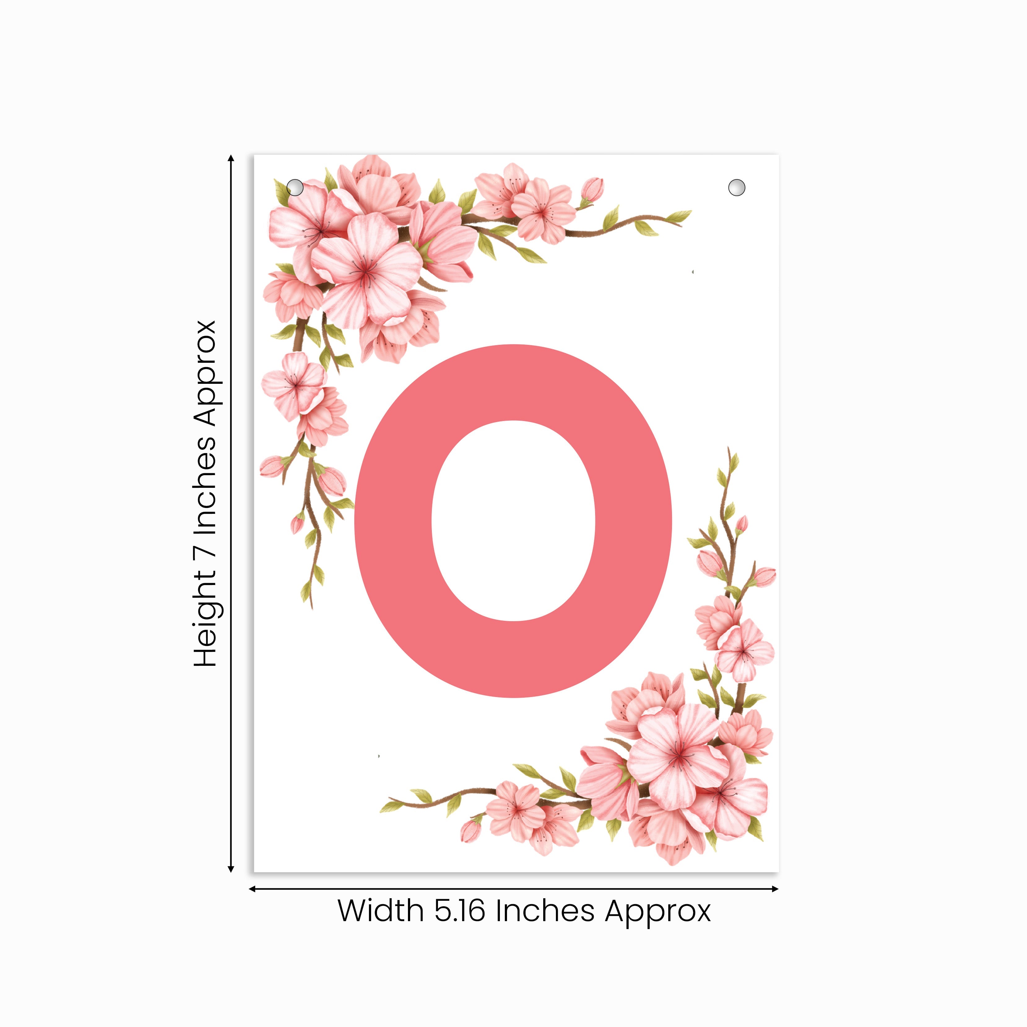 Make Your Own Banner Floral Alphabet O size 7 x 5.16inch 1pc IB