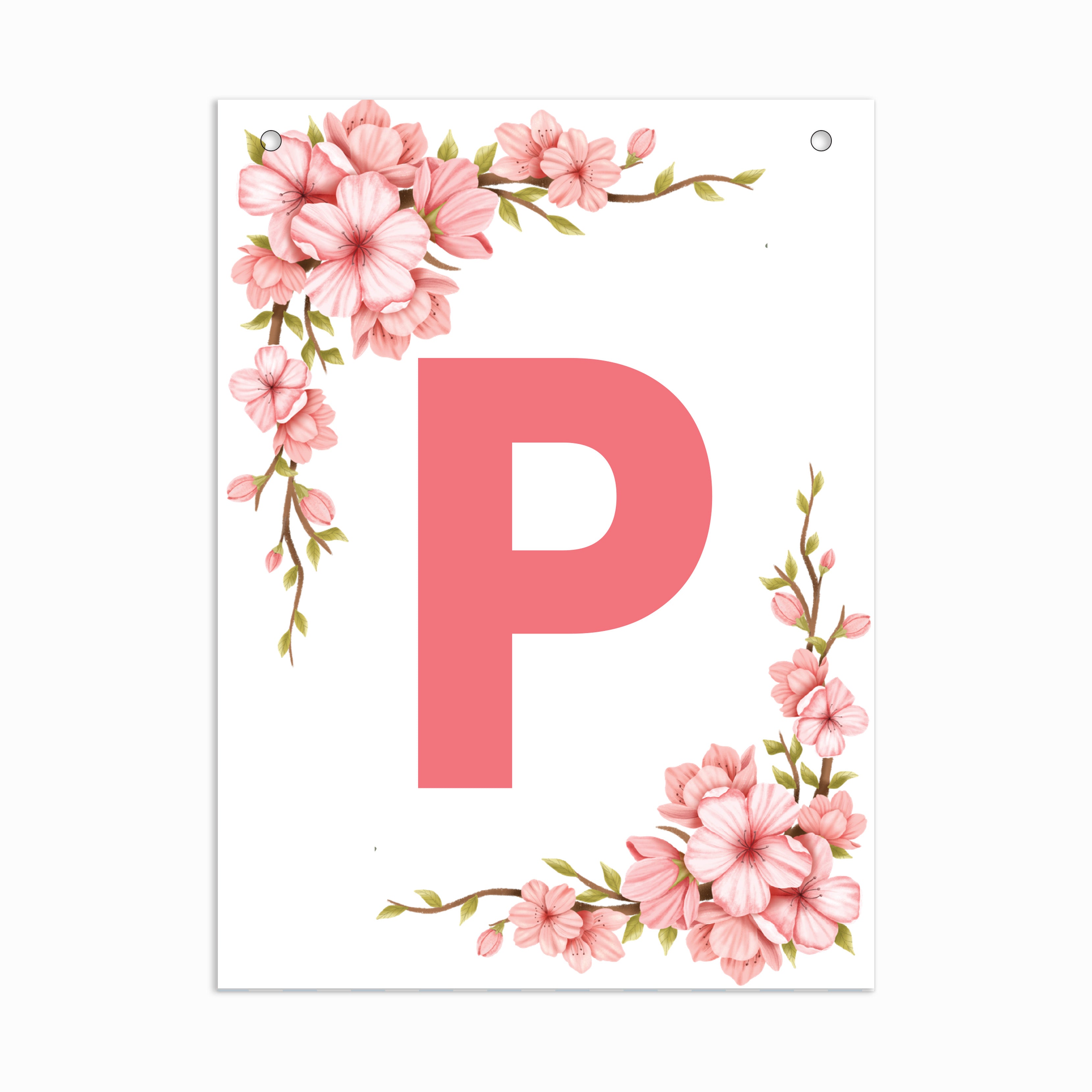 Make Your Own Banner Floral Alphabet P size 7 x 5.16inch 1pc IB