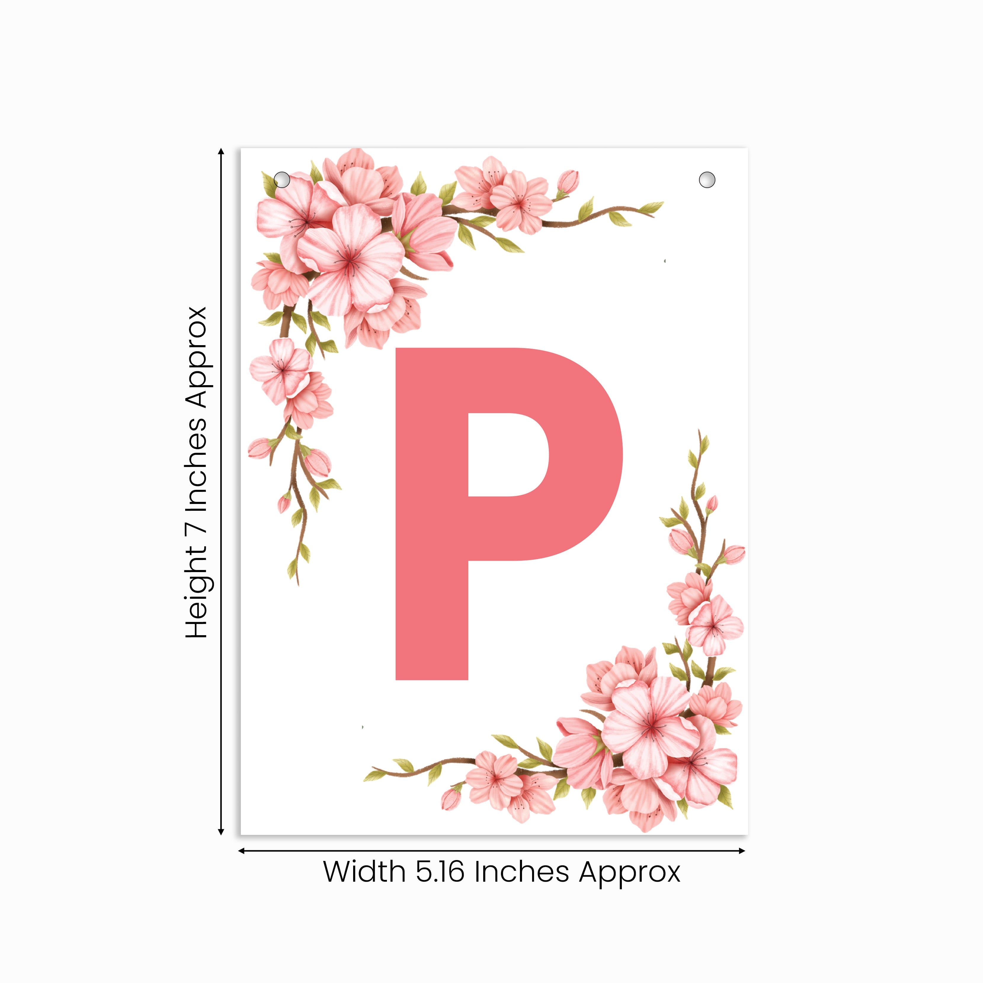 Make Your Own Banner Floral Alphabet P size 7 x 5.16inch 1pc IB