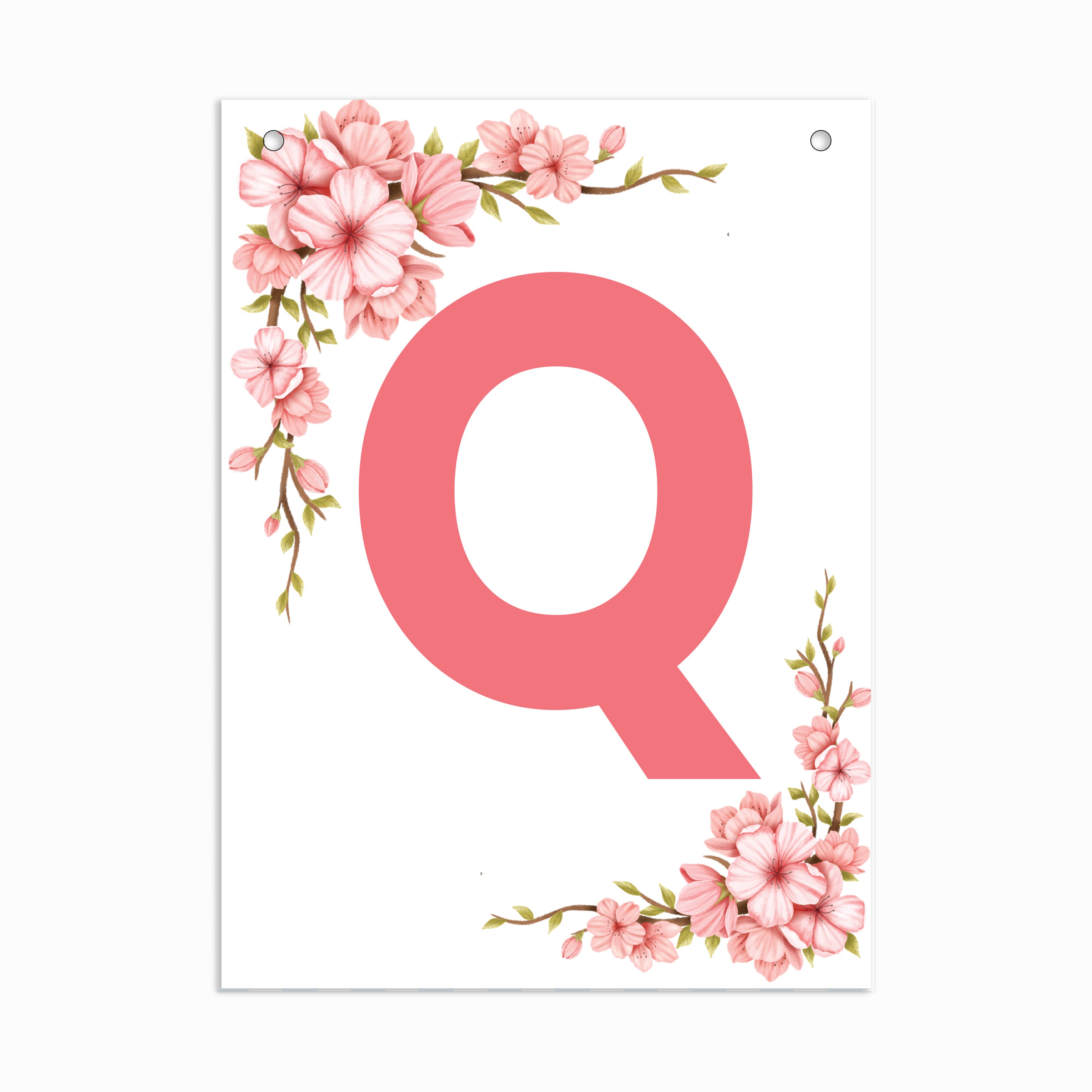 Make Your Own Banner Floral Alphabet Q 7 x 5.16inch 1pc IB