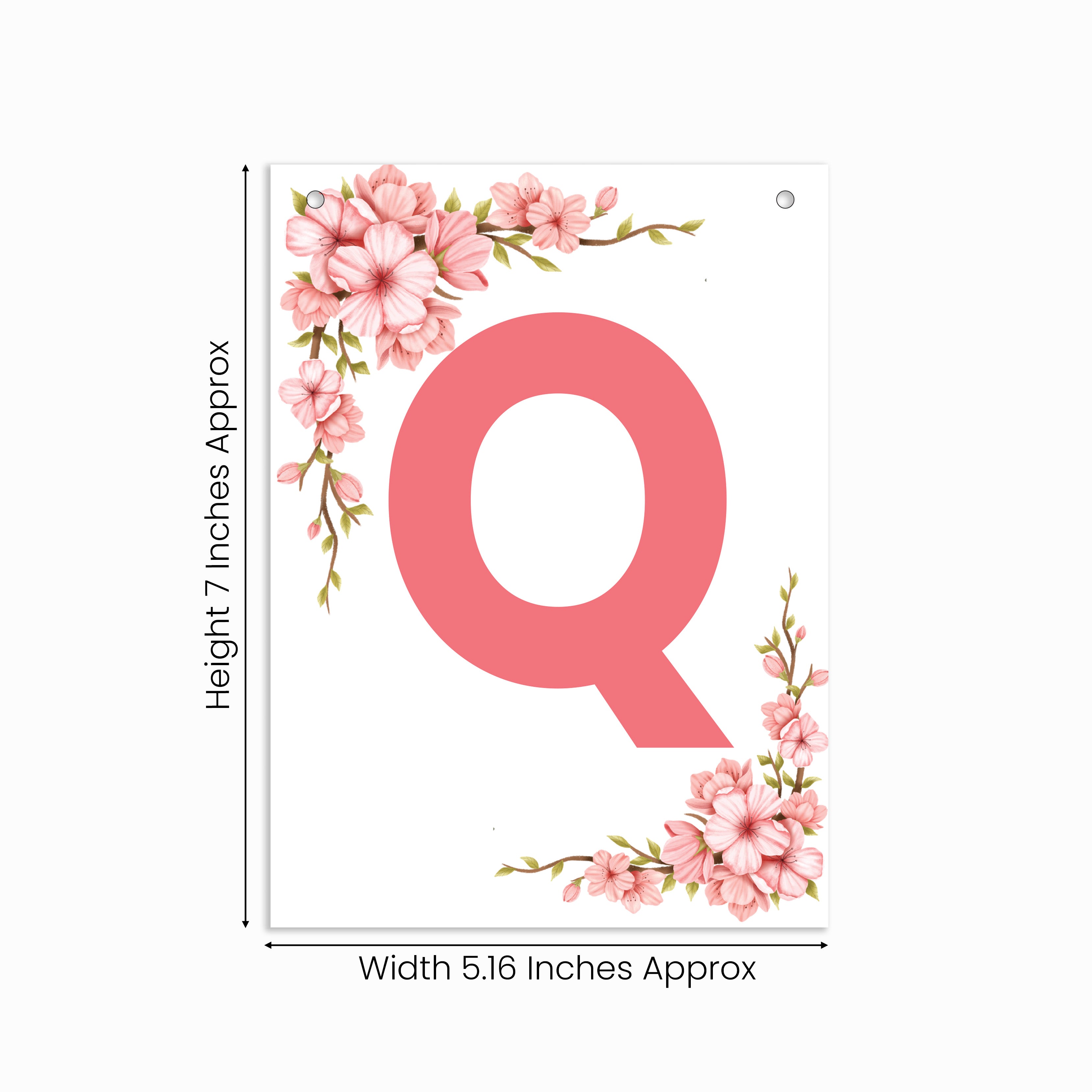 Make Your Own Banner Floral Alphabet Q 7 x 5.16inch 1pc IB