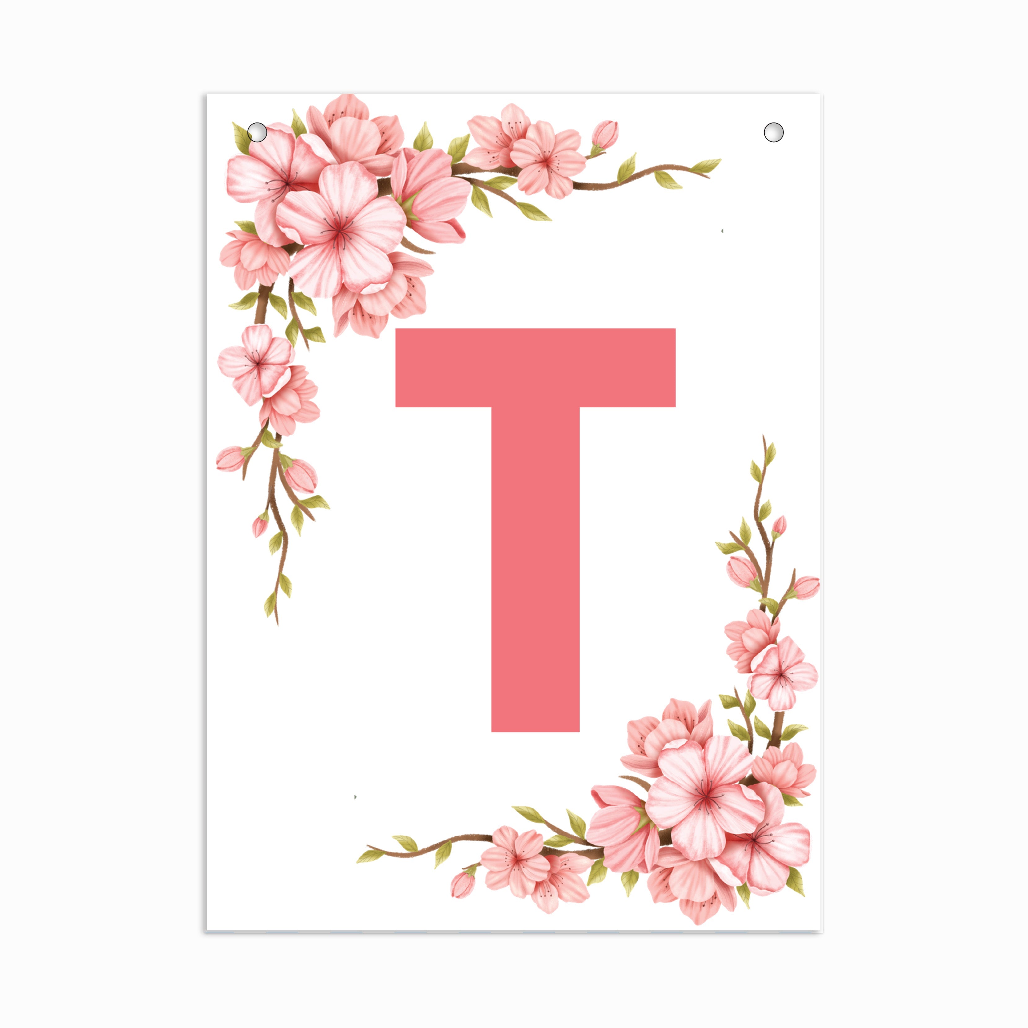 Make Your Own Banner Floral Alphabet T size 7 x 5.16inch 1pc IB