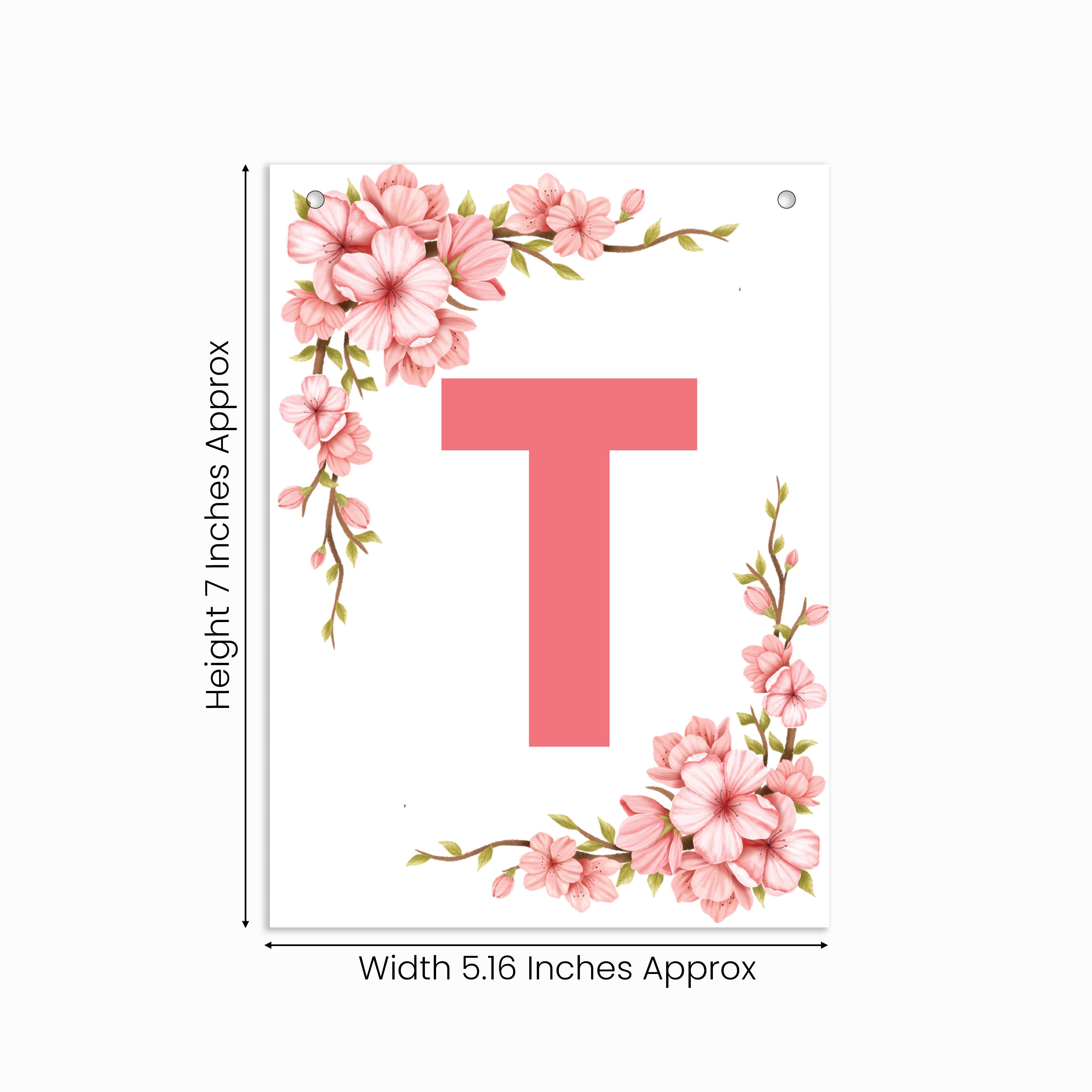 Make Your Own Banner Floral Alphabet T size 7 x 5.16inch 1pc IB