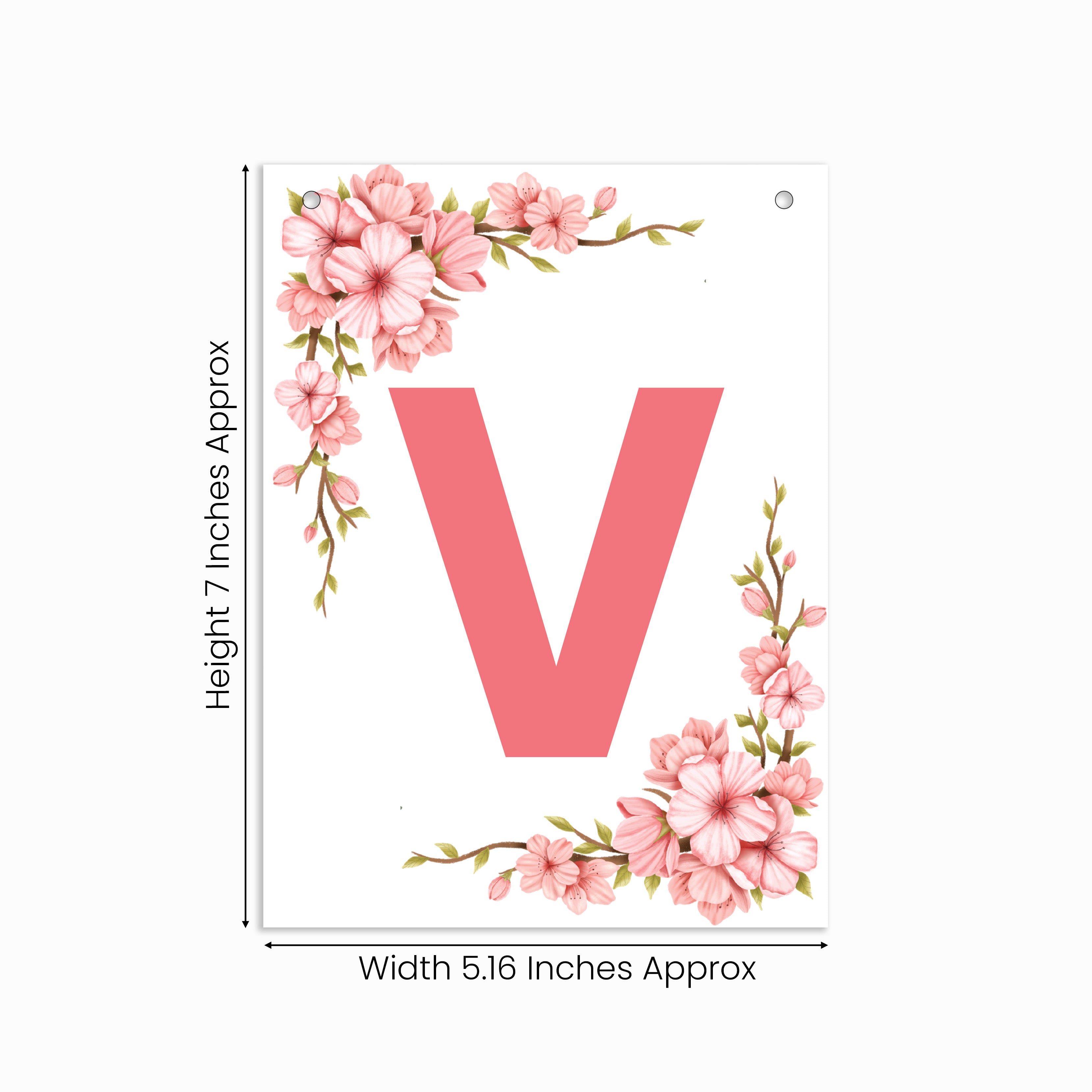Make Your Own Banner Floral Alphabet V size 7 x 5.16inch 1pc IB