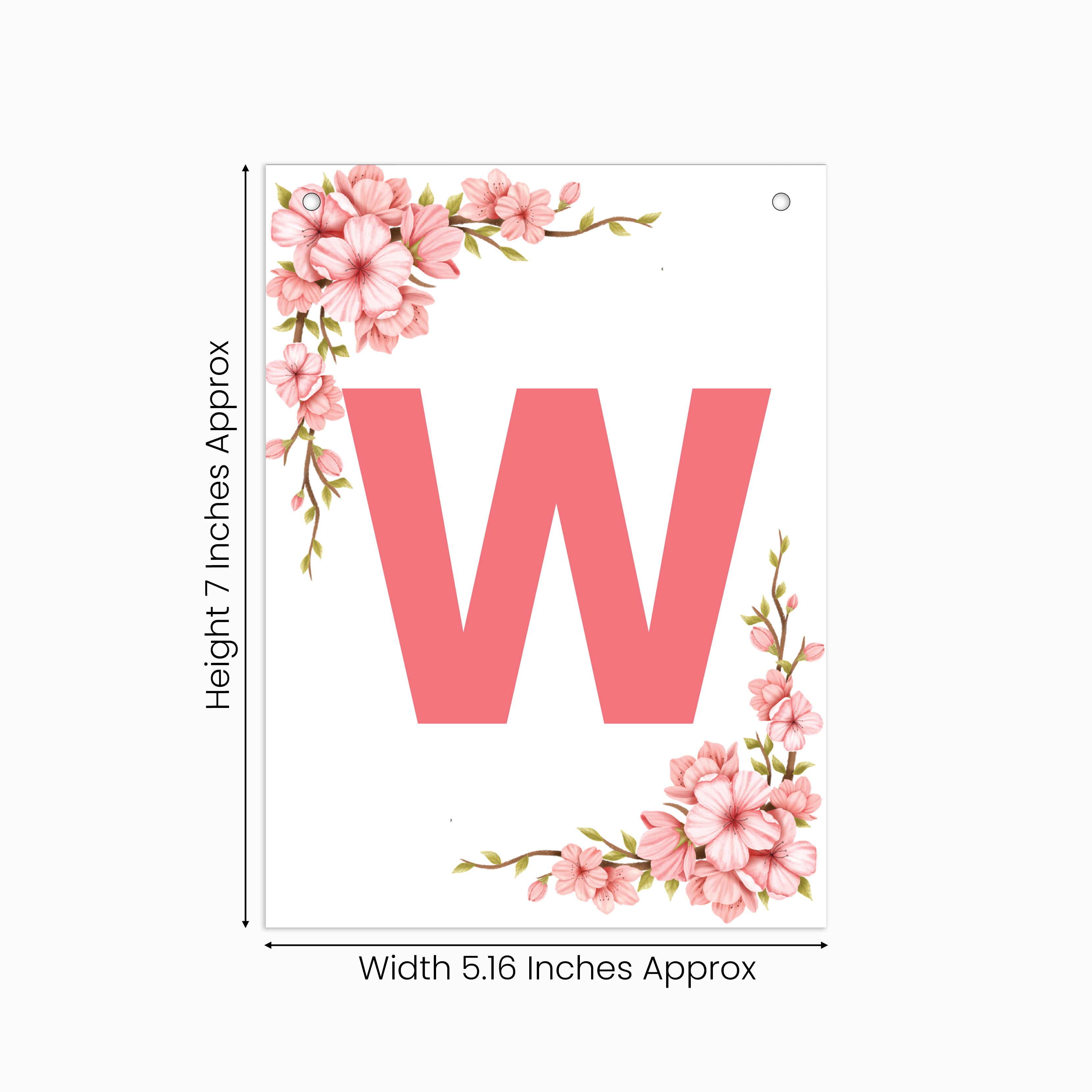 Make Your Own Banner Floral Alphabet W size 7 x 5.16inch 1pc IB