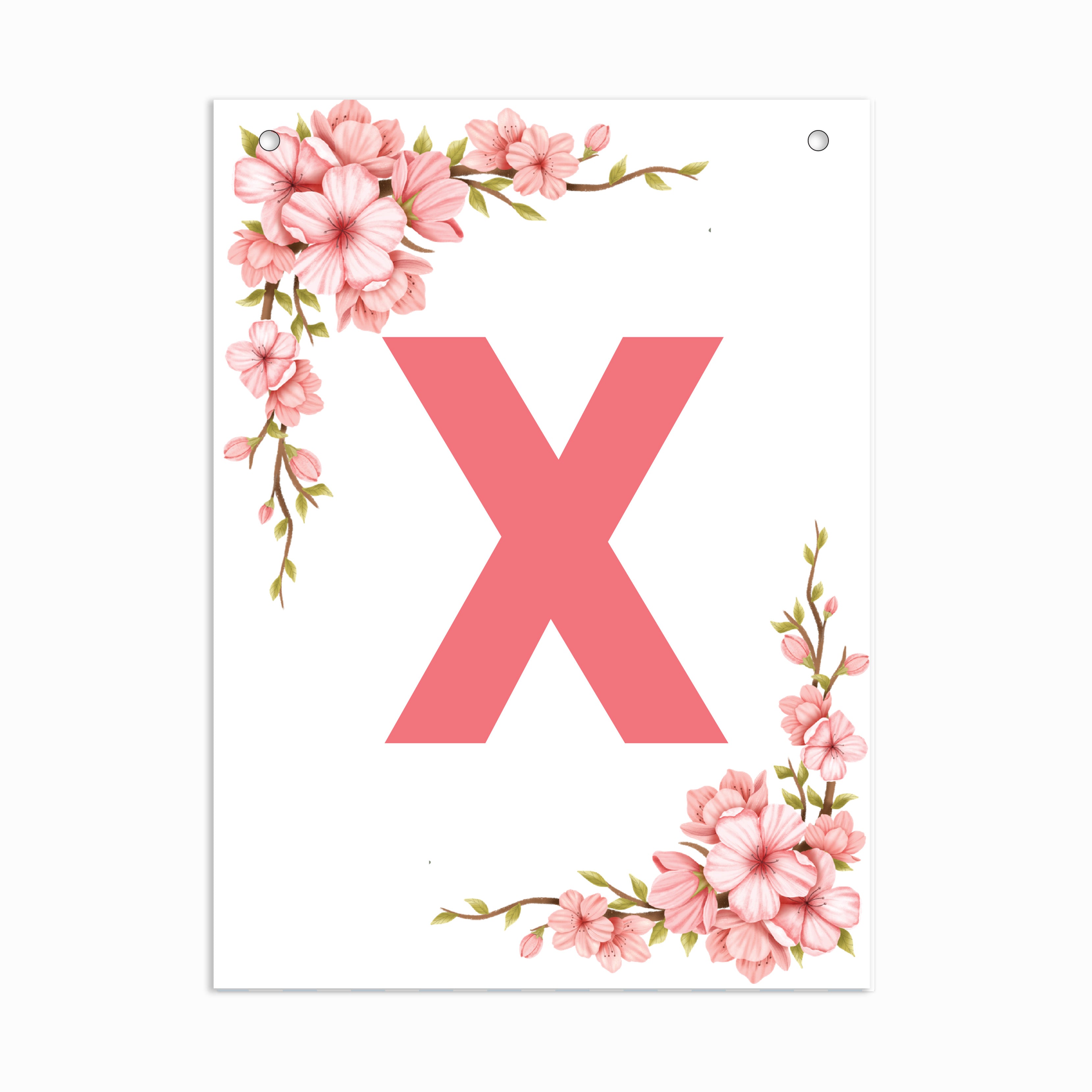 Make Your Own Banner Floral Alphabet X, Size 7 x 5.16inch 1pc IB