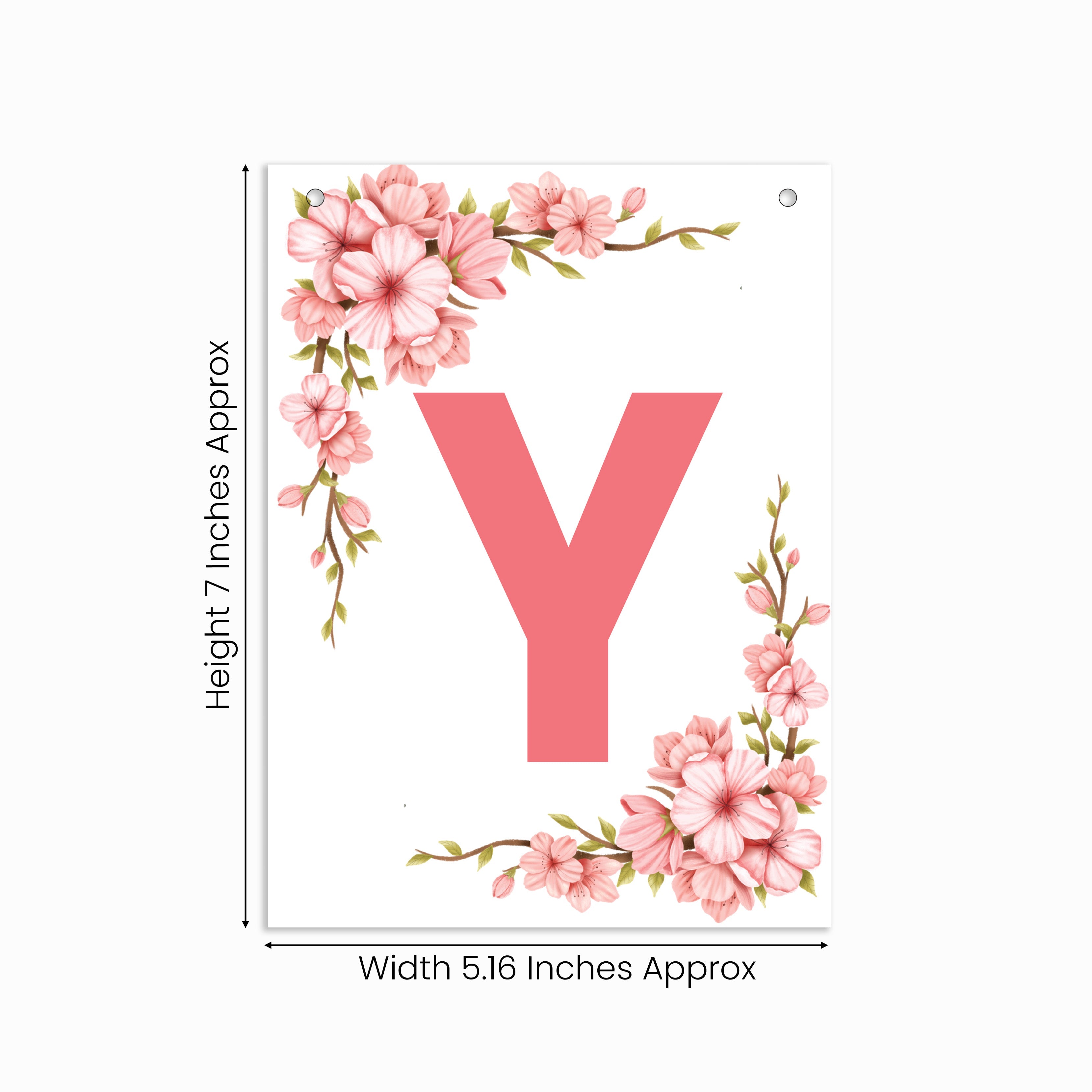 Make Your Own Banner Floral Alphabet Y 7 x 5.16inch 1pc IB