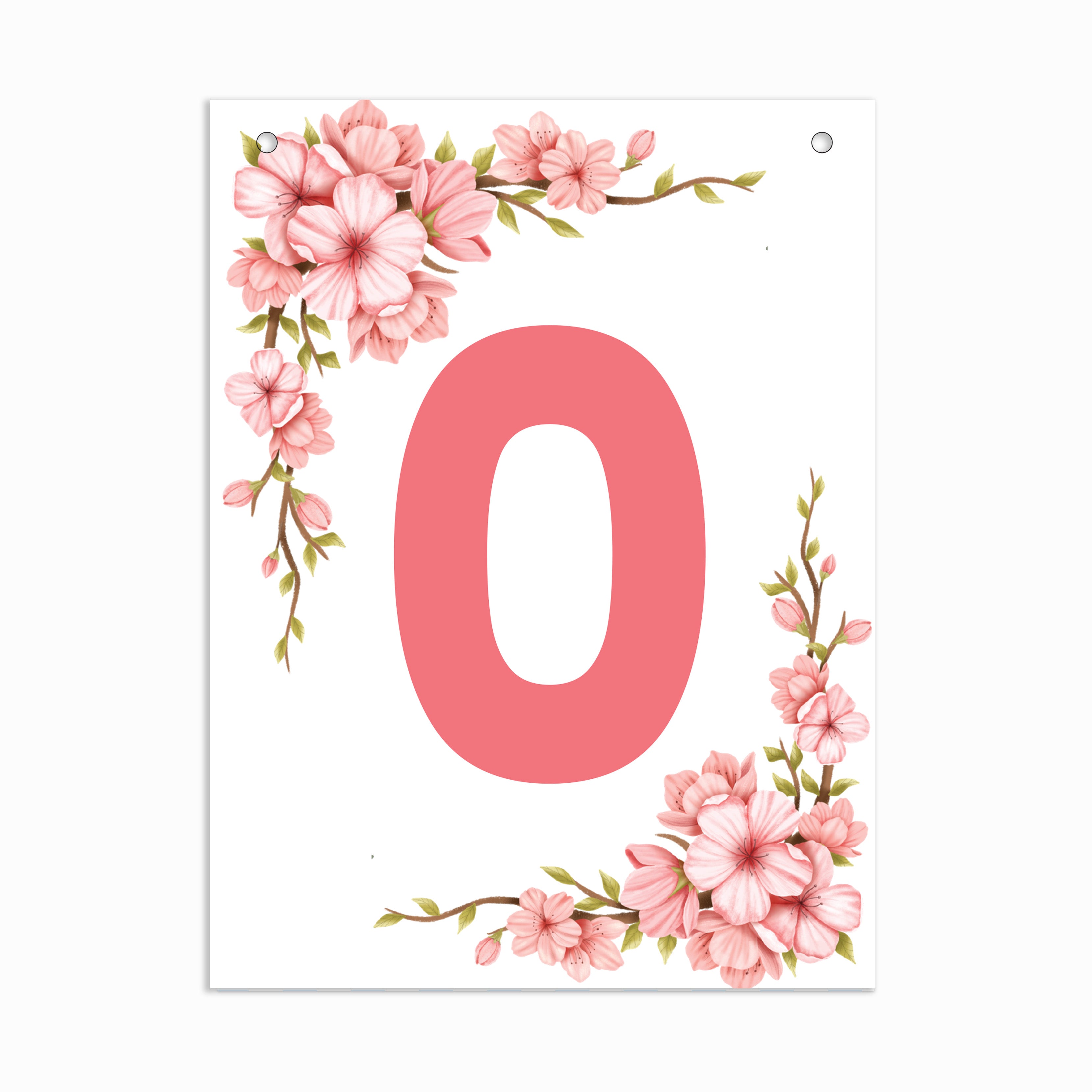 Make Your Own Banner Floral Number 0 Size 7 x 5.16inch 1pc IB