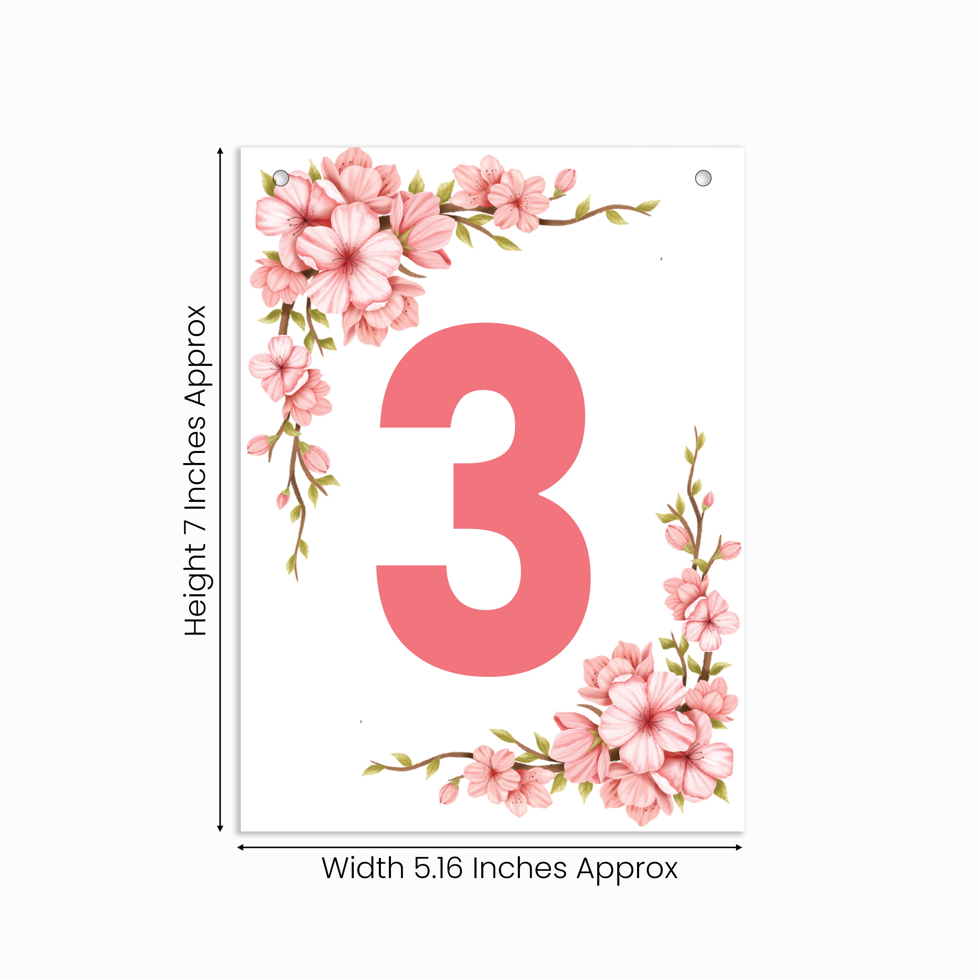 Make Your Own Banner Floral Number 3 size 7 x 5.16inch 1pc IB