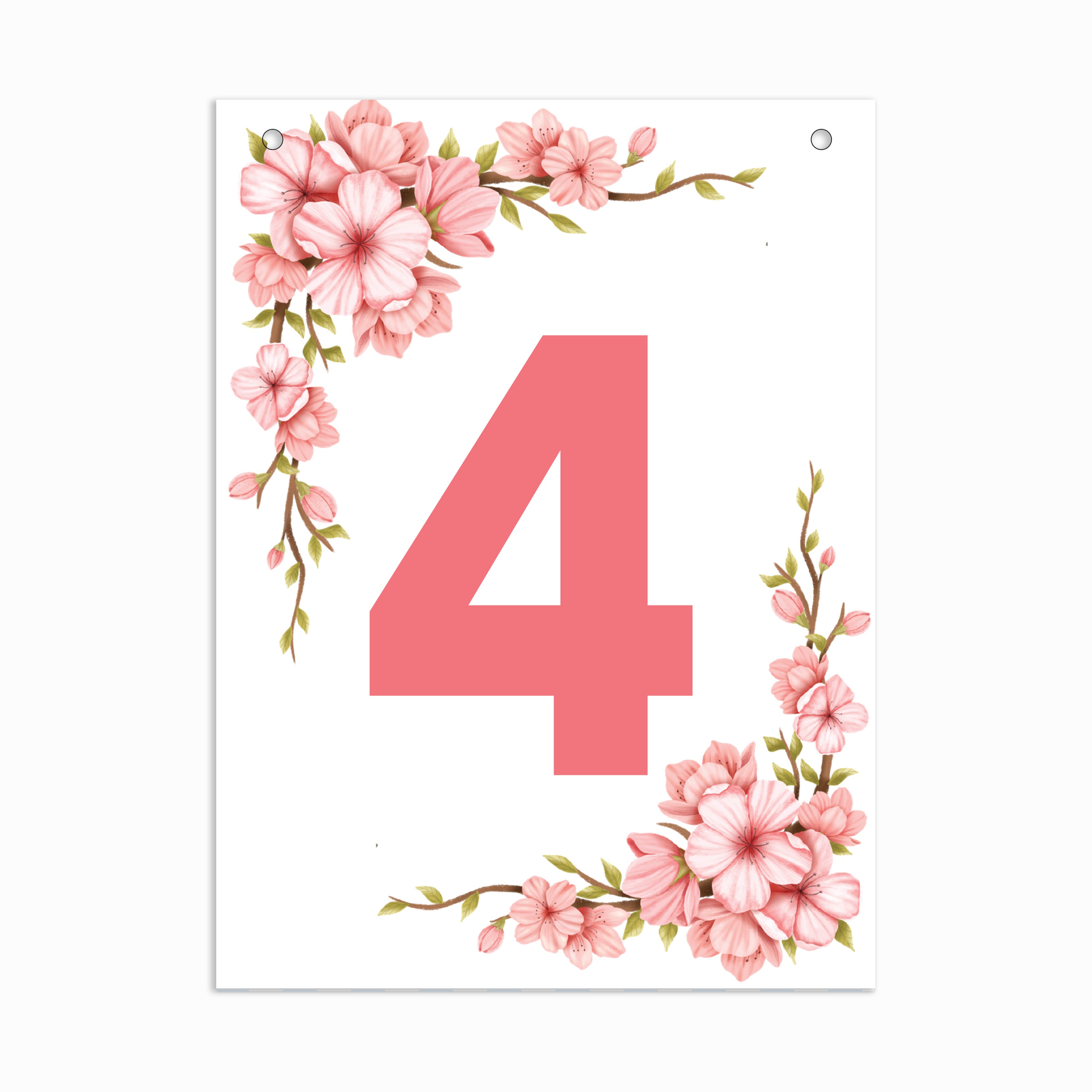 Make Your Own Banner Floral Number 4 Size 7 x 5.16inch 1pc IB