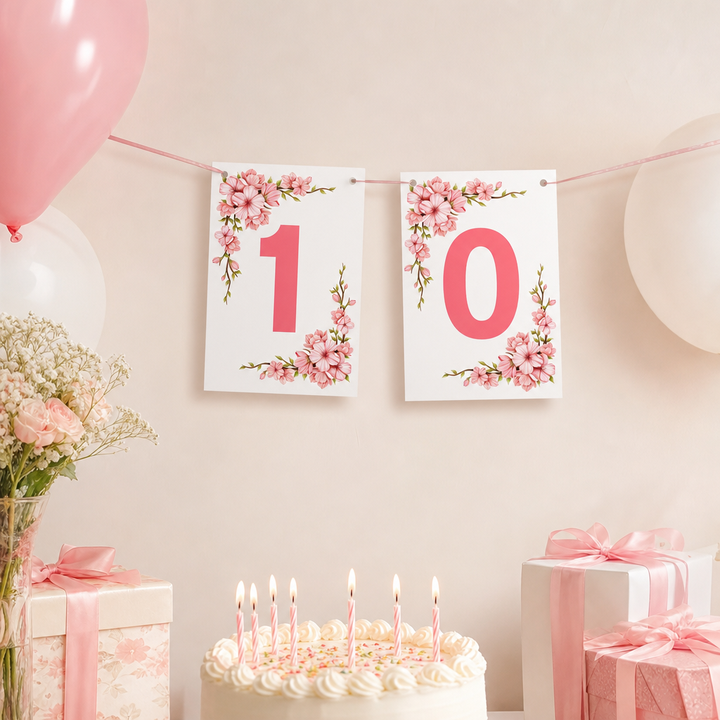 Make Your Own Banner Floral Number 5 Size 7 x 5.16inch 1pc IB